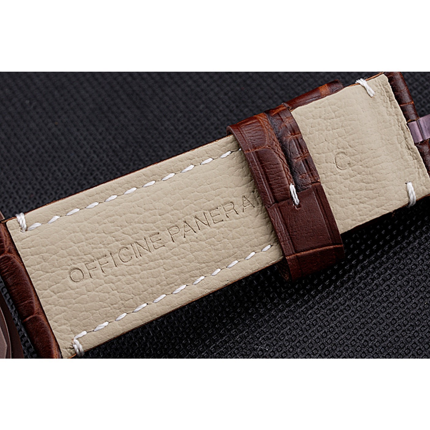 MiroTime Panerai Luminor Brown Leather Strap Black Dial 80165