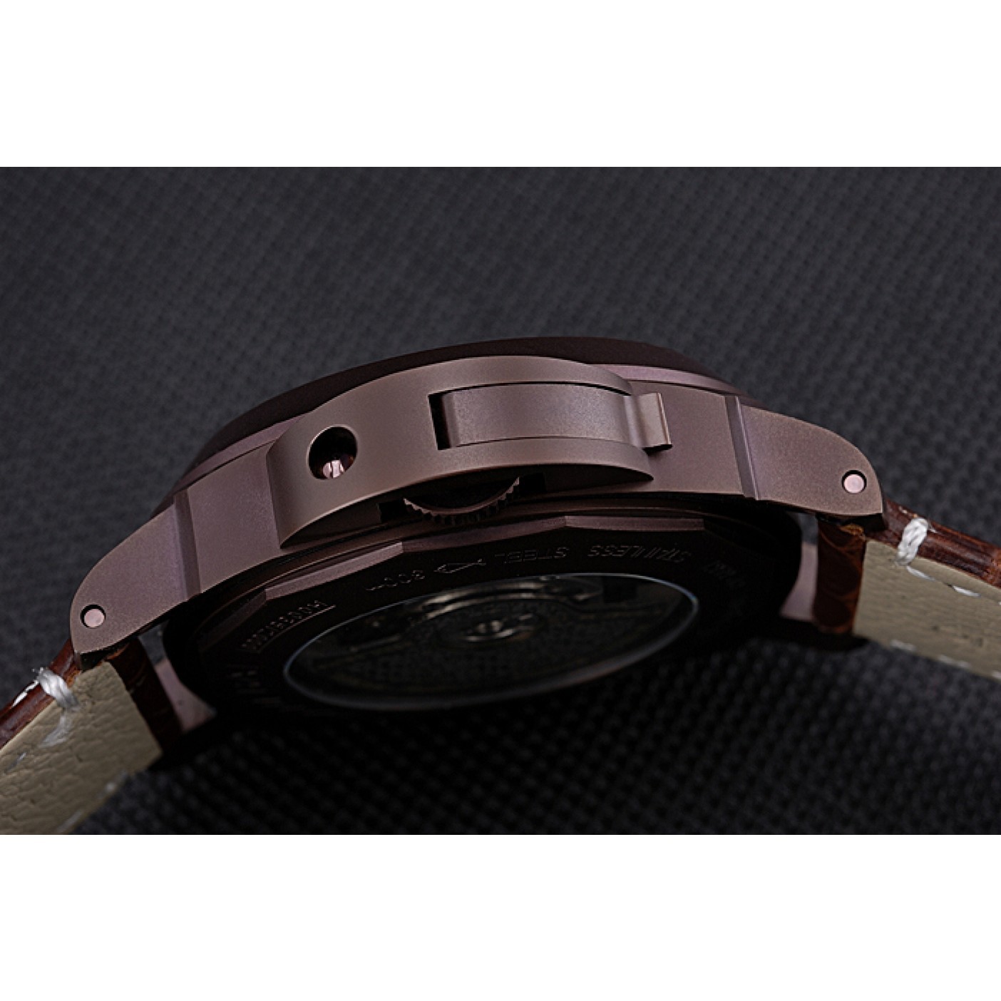 MiroTime Panerai Luminor Brown Leather Strap Black Dial 80165