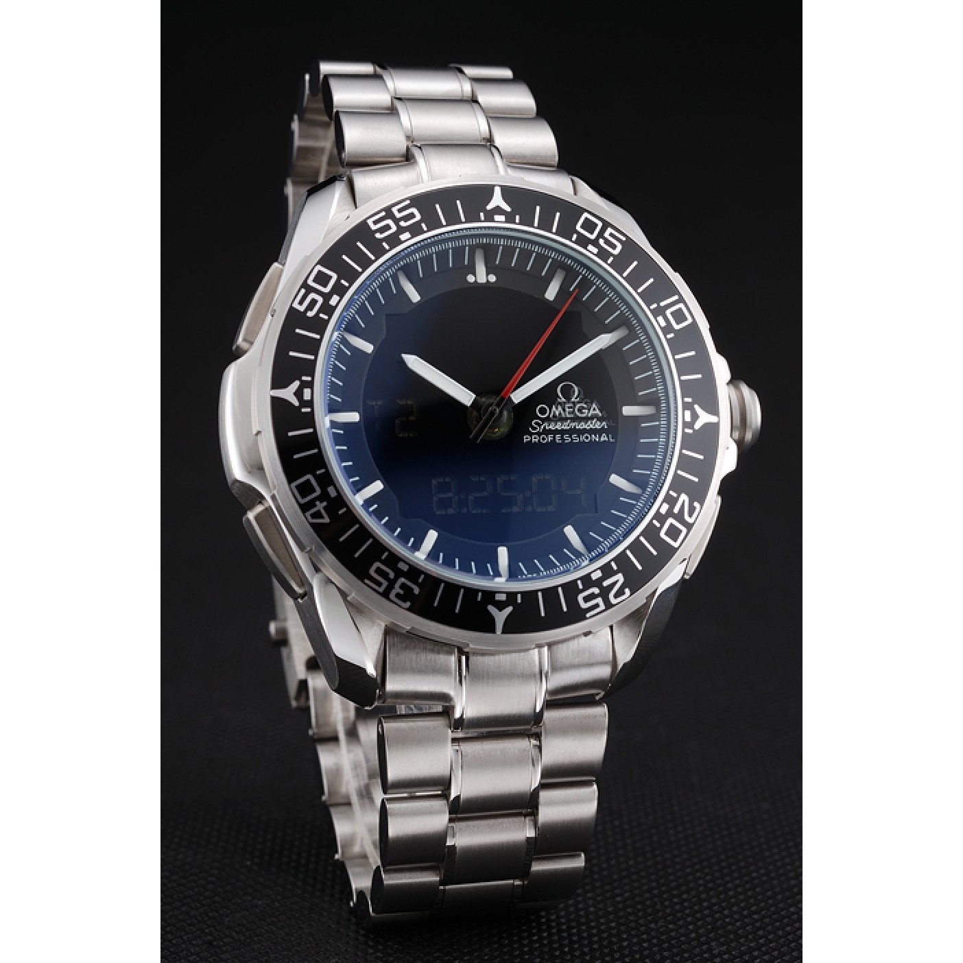 MiroTime Omega Speedmaster Skywalker X-33 Black Dial White On Black Bezel Stainless Steel Case And Bracelet