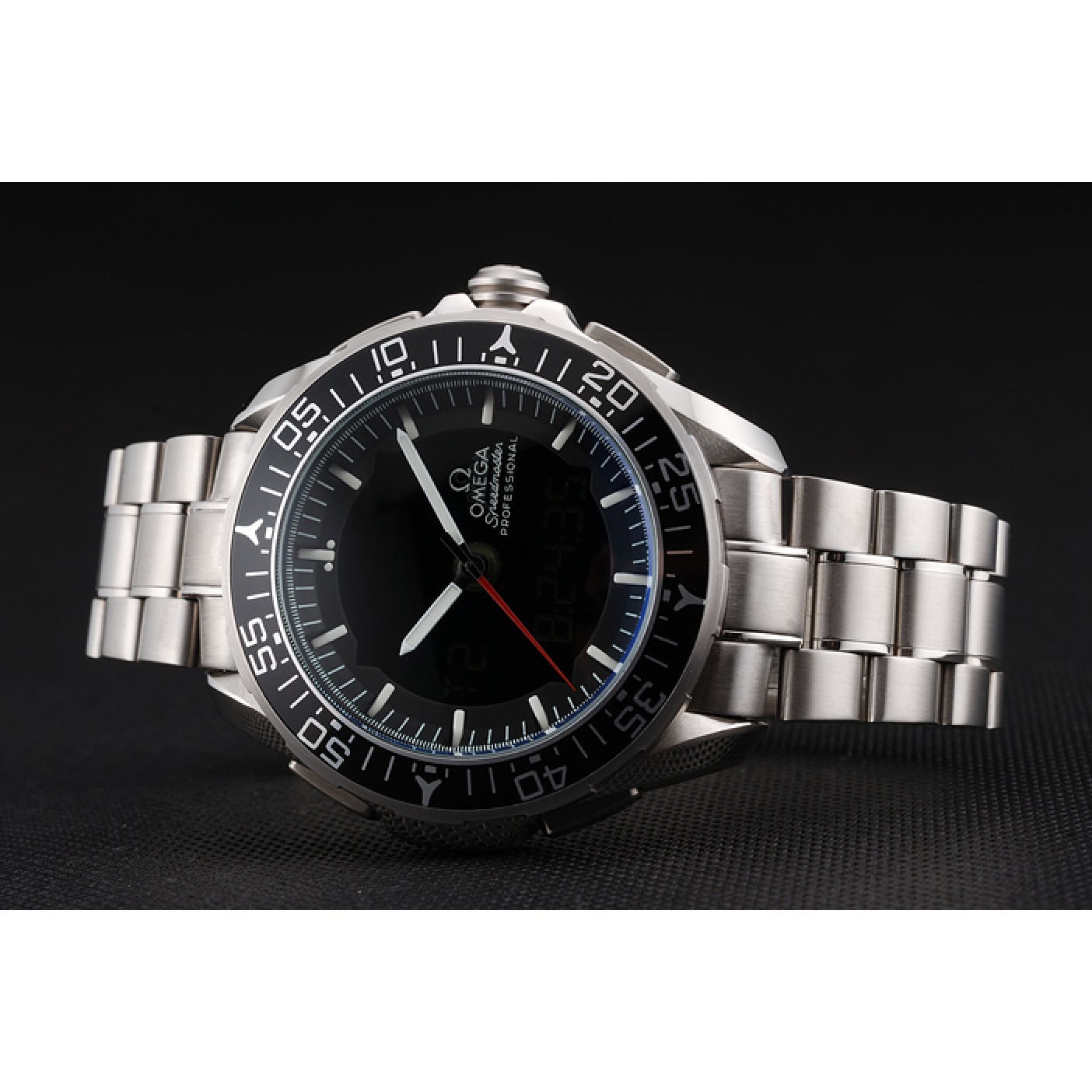 MiroTime Omega Speedmaster Skywalker X-33 Black Dial White On Black Bezel Stainless Steel Case And Bracelet