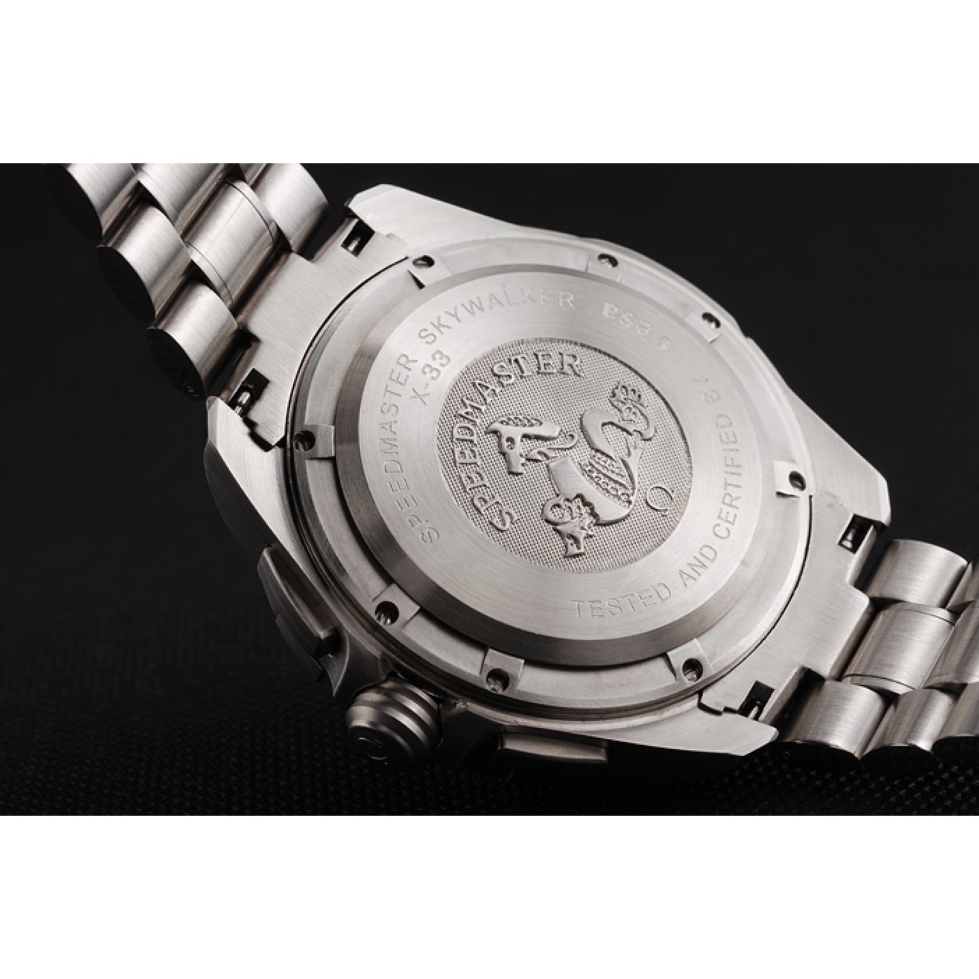 MiroTime Omega Speedmaster Skywalker X-33 Black Dial White On Black Bezel Stainless Steel Case And Bracelet