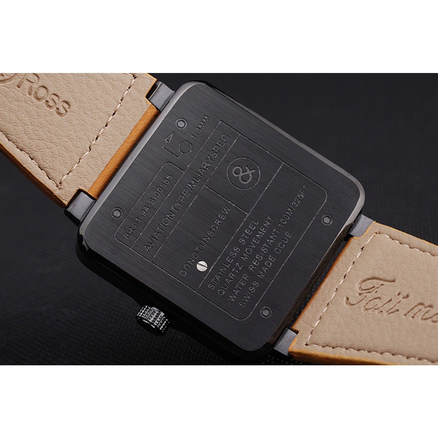 MiroTime Bell and Ross BR 01-92 Black Dial Black Case Brown Leather Strap