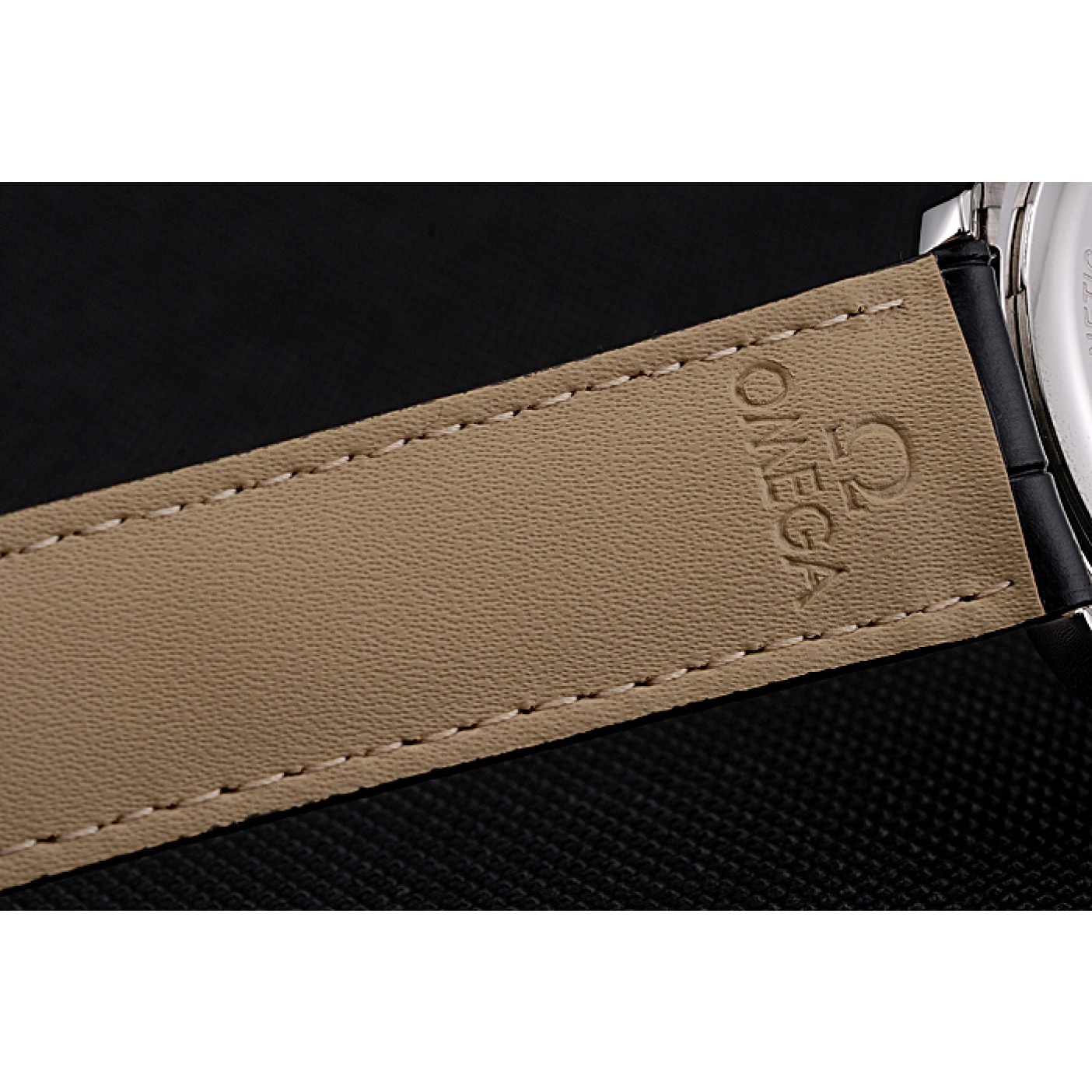 MiroTime Omega Tresor Master Co-Axial Black Dial Stainless Steel Case Black Leather Strap