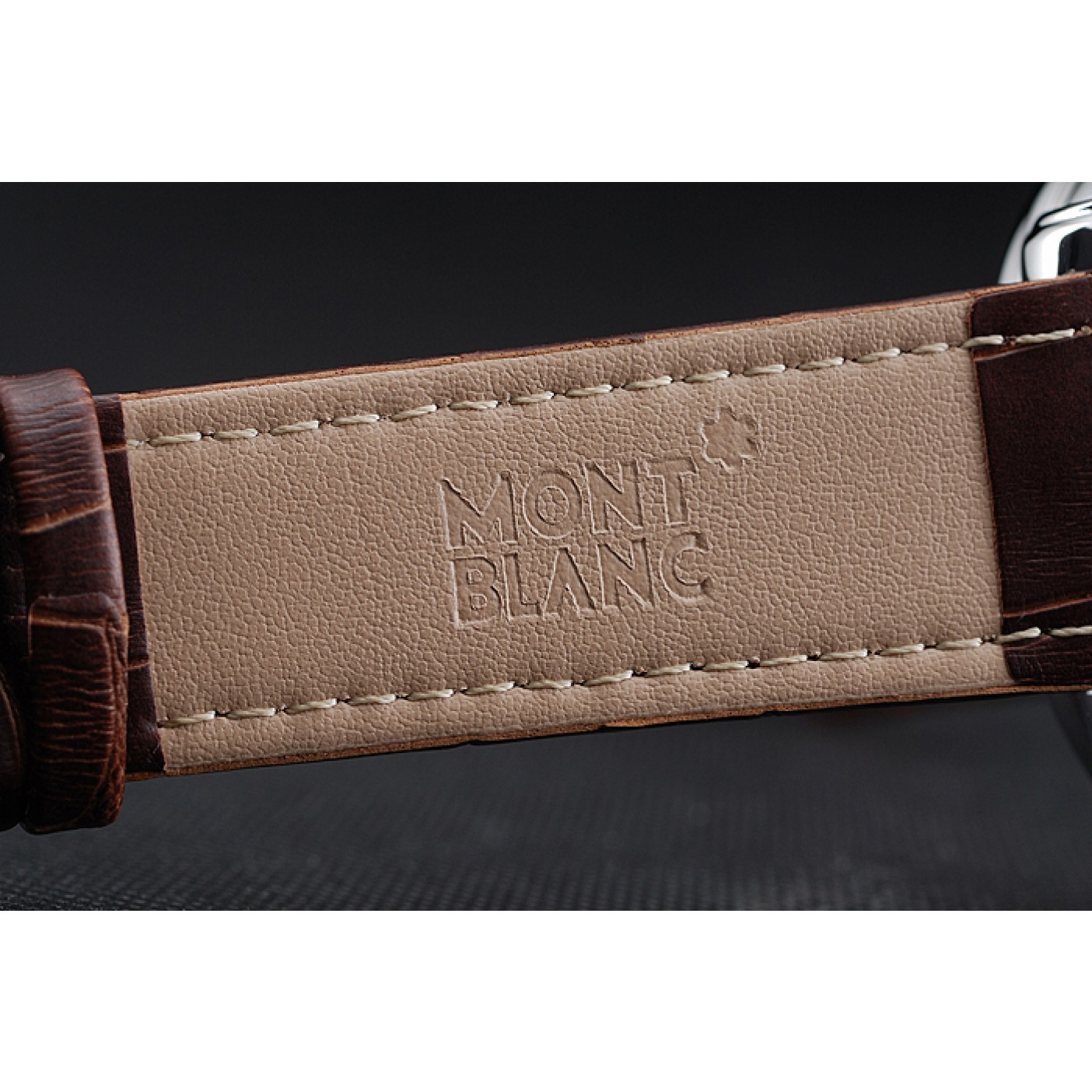 MiroTime Montblanc Twinfly Chronograph White Dial Brown Leather Bracelet 1454117
