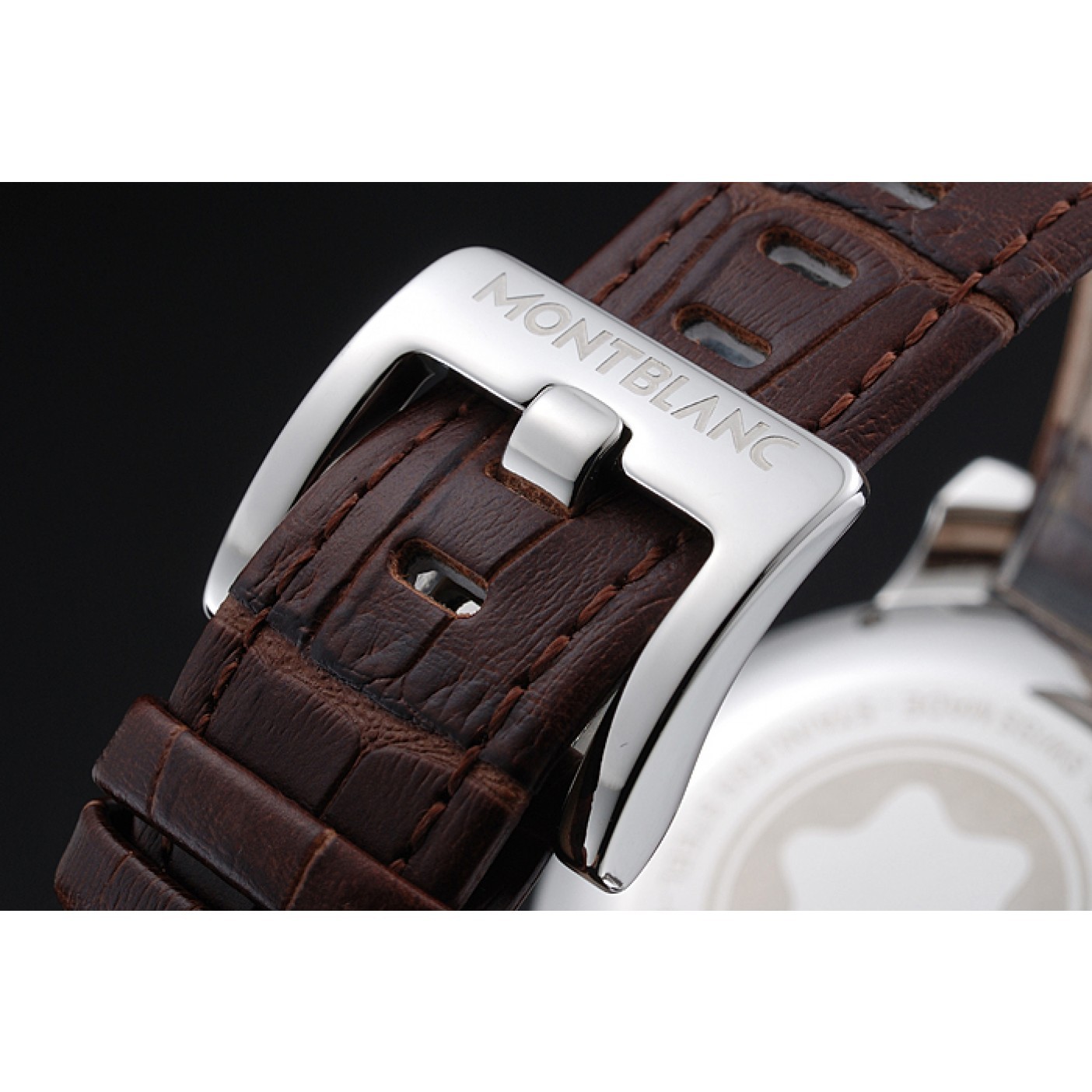 MiroTime Montblanc Twinfly Chronograph White Dial Brown Leather Bracelet 1454117