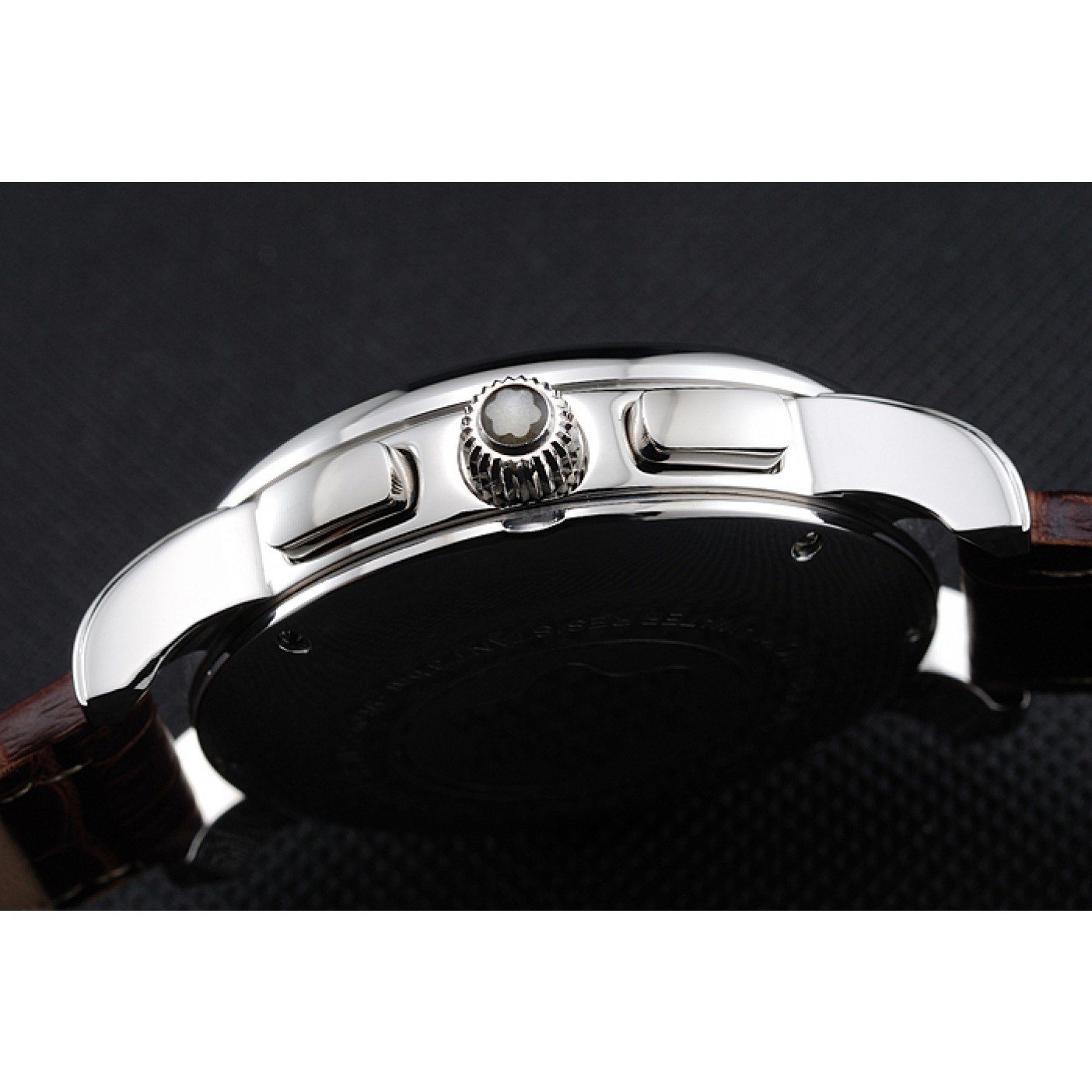 MiroTime Montblanc Twinfly Chronograph White Dial Brown Leather Bracelet 1454117