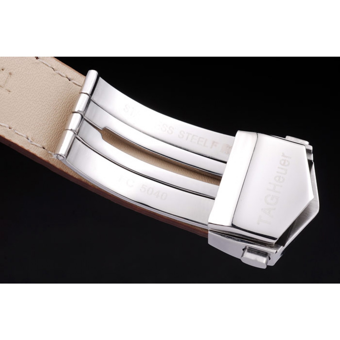 MiroTime Tag Heuer SLR Brushed Stainless Steel Case Silver Dial Brown Leather Strap