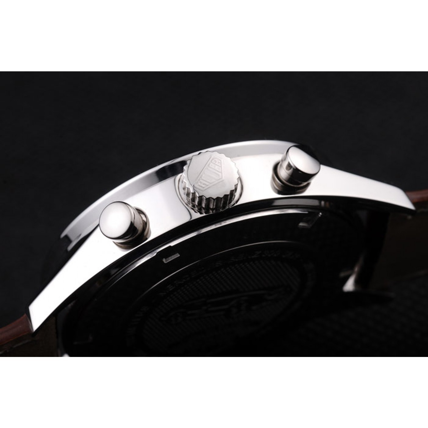 MiroTime Tag Heuer SLR Brushed Stainless Steel Case Silver Dial Brown Leather Strap