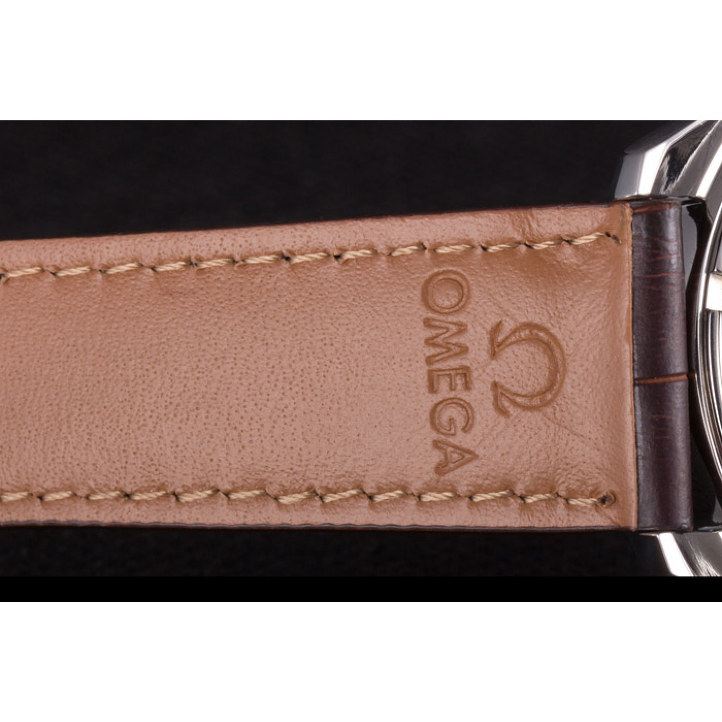 MiroTime Omega Seamaster Silver Bezel with White Dial and Brown Leather Band 621573