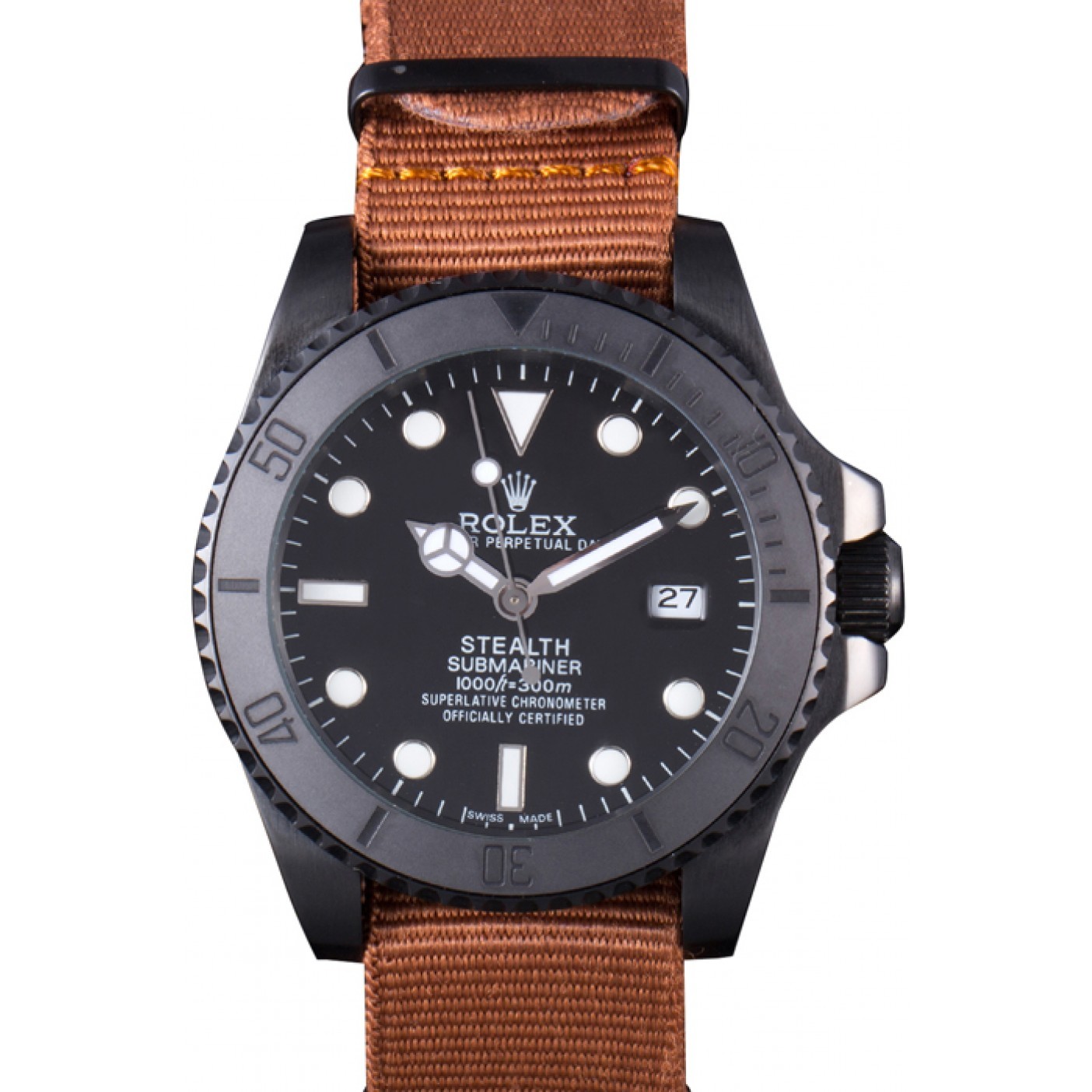 MiroTime Rolex Submariner STEALTH MK IV Brown Fabric Band rl426 621388