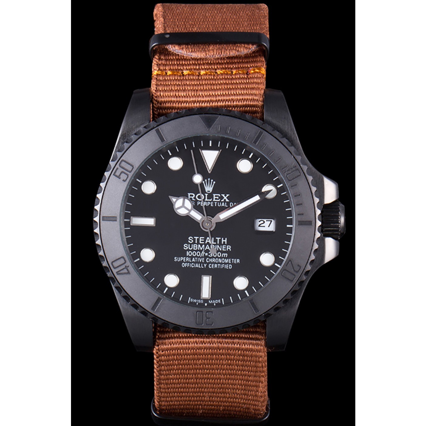 MiroTime Rolex Submariner STEALTH MK IV Brown Fabric Band rl426 621388