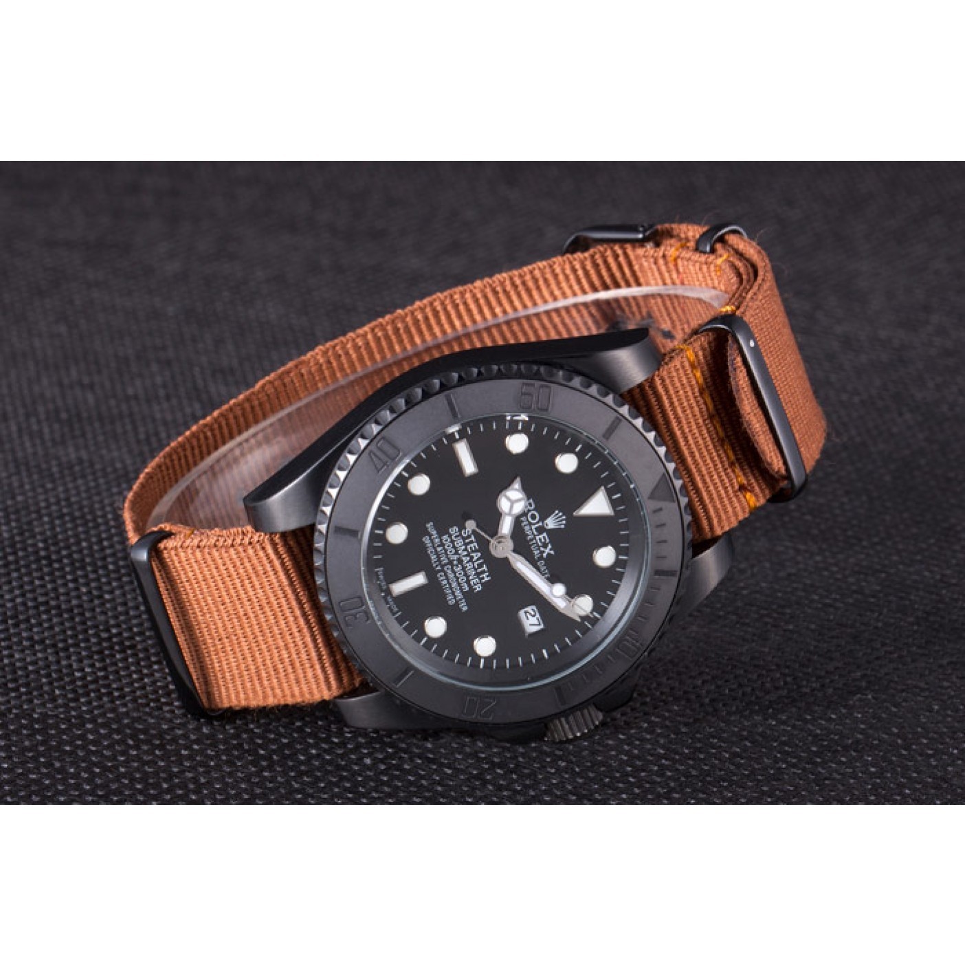 MiroTime Rolex Submariner STEALTH MK IV Brown Fabric Band rl426 621388