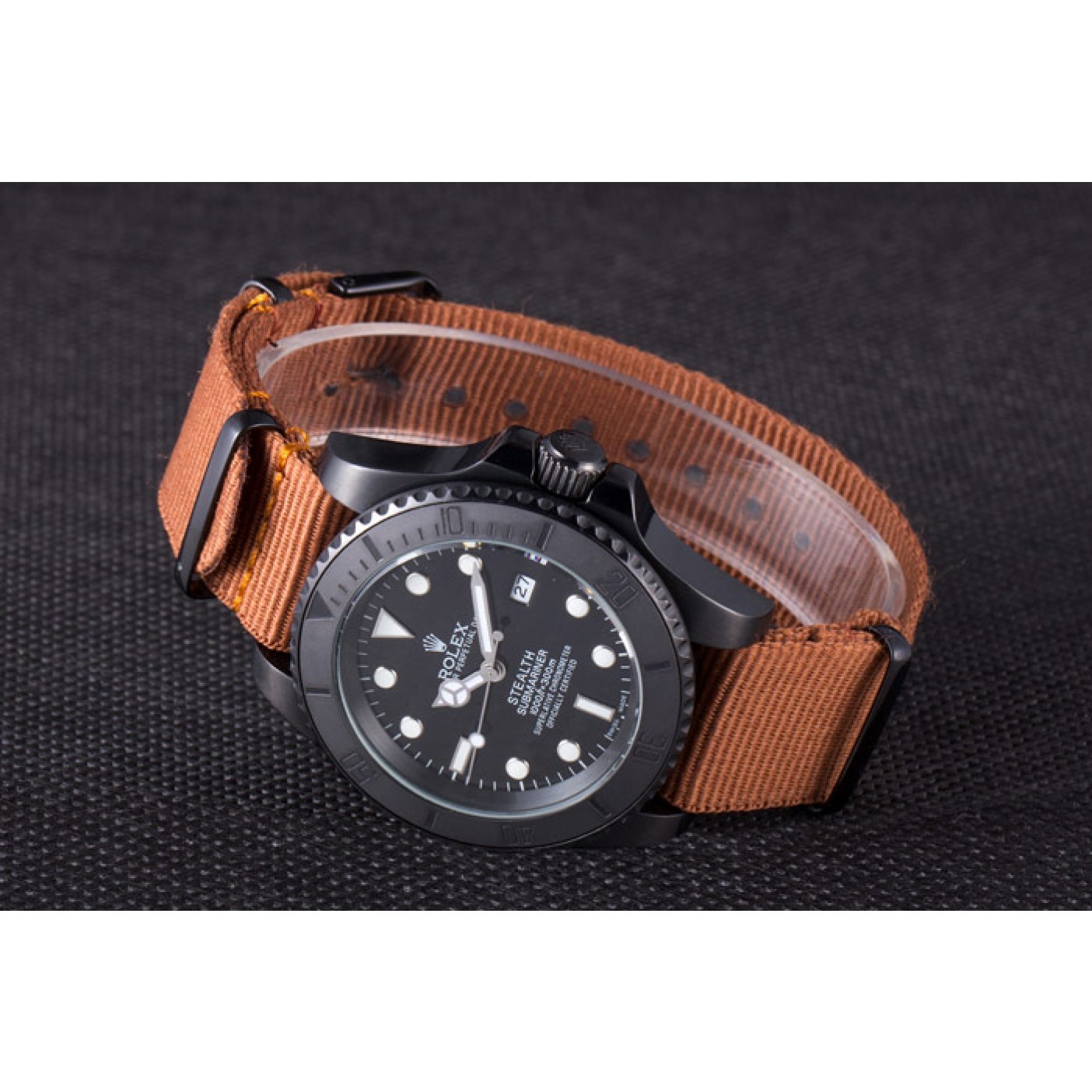 MiroTime Rolex Submariner STEALTH MK IV Brown Fabric Band rl426 621388
