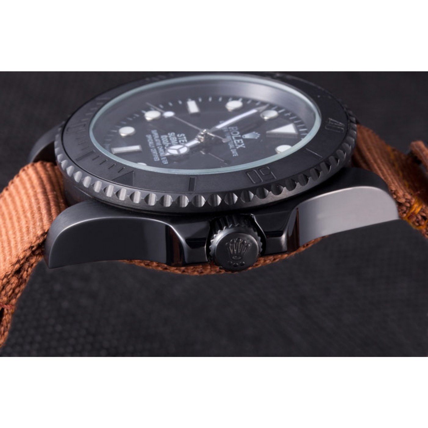 MiroTime Rolex Submariner STEALTH MK IV Brown Fabric Band rl426 621388