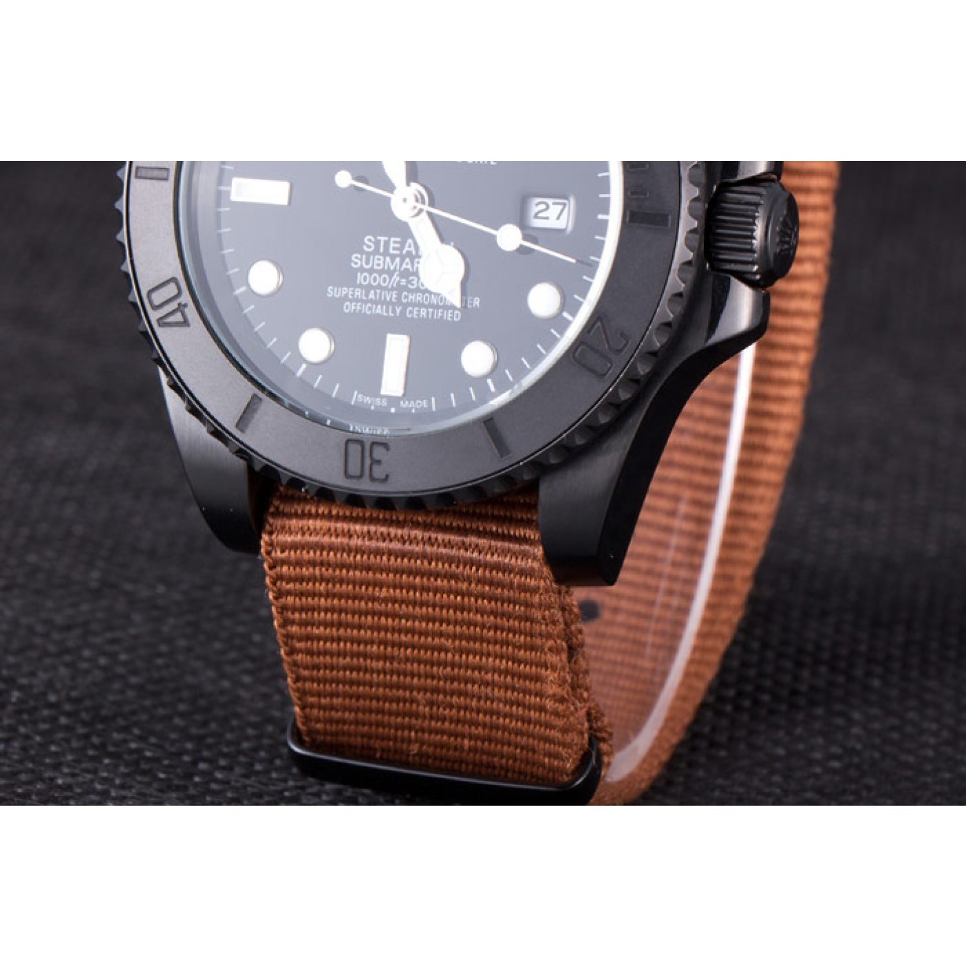 MiroTime Rolex Submariner STEALTH MK IV Brown Fabric Band rl426 621388