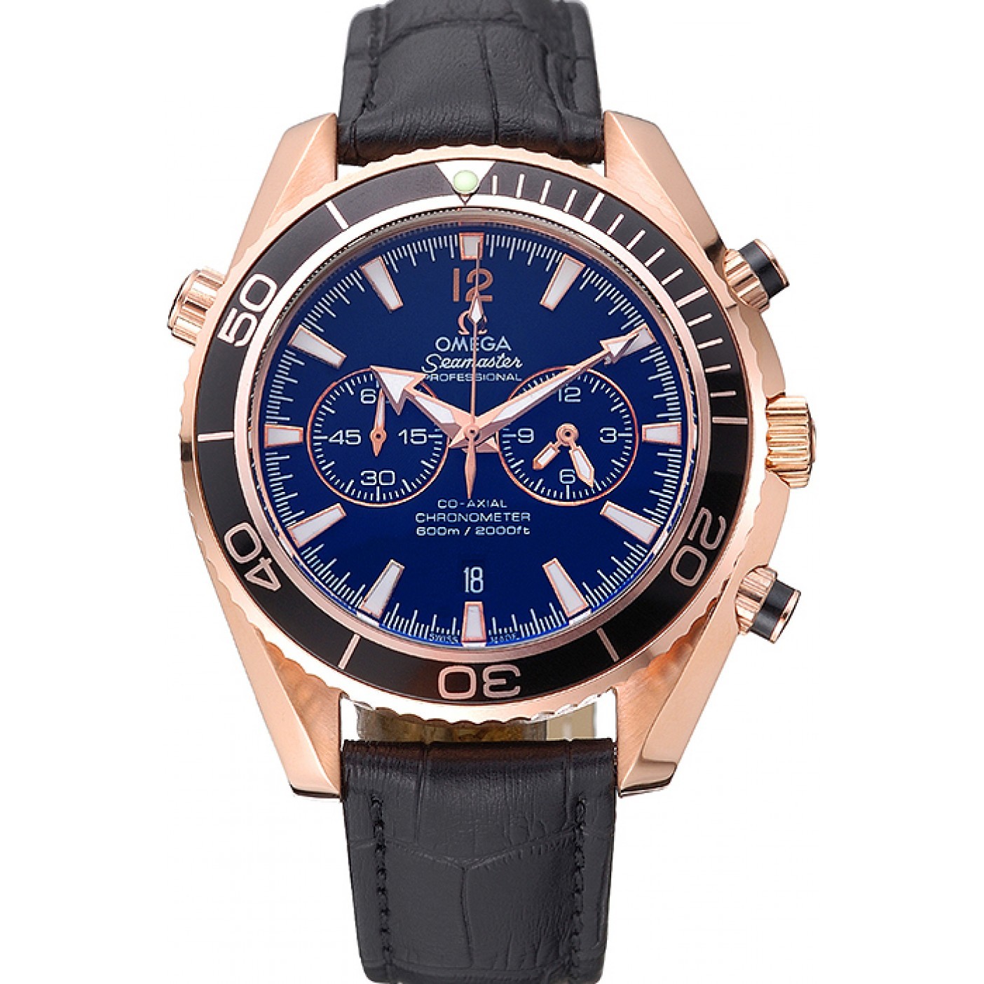 MiroTime Omega Seamaster Planet Ocean Chronograph Ceragold Black Dial 622391