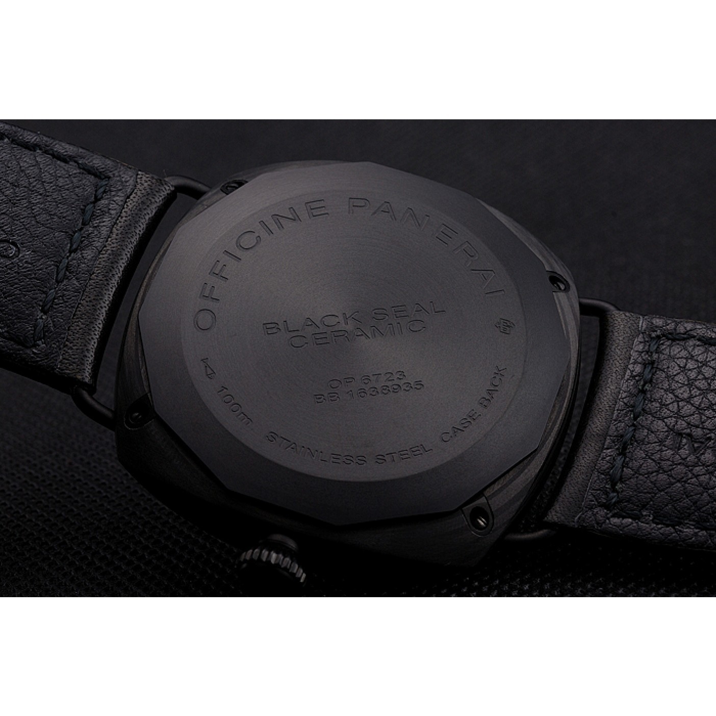 MiroTime Swiss Panerai Radiomir Black Seal Carbotech Black Dial Black Case Black Leather Strap