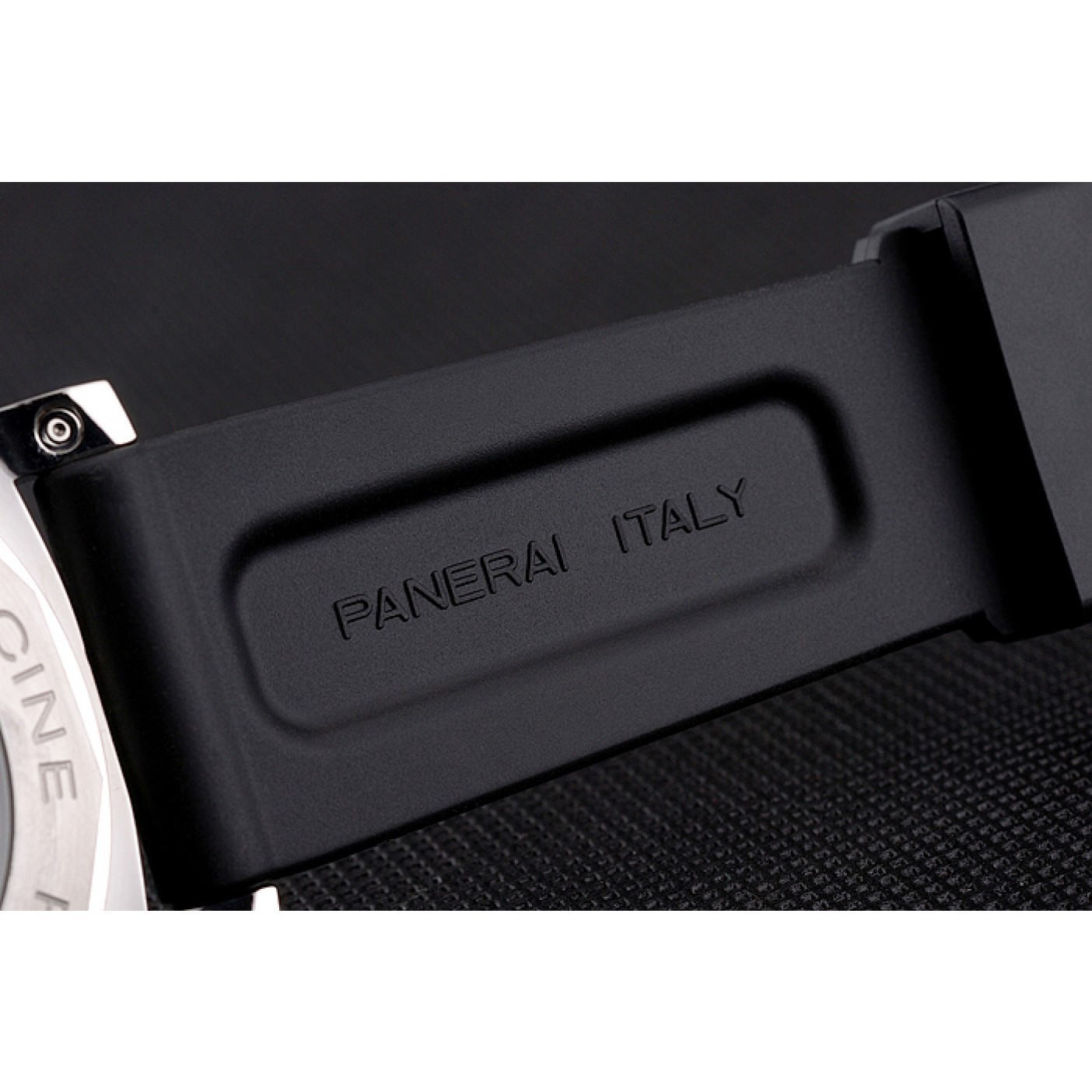 MiroTime Panerai Luminor Power Reserve Black Hobnail Pattern Dial Stainless Stel Case Black Rubber Strap