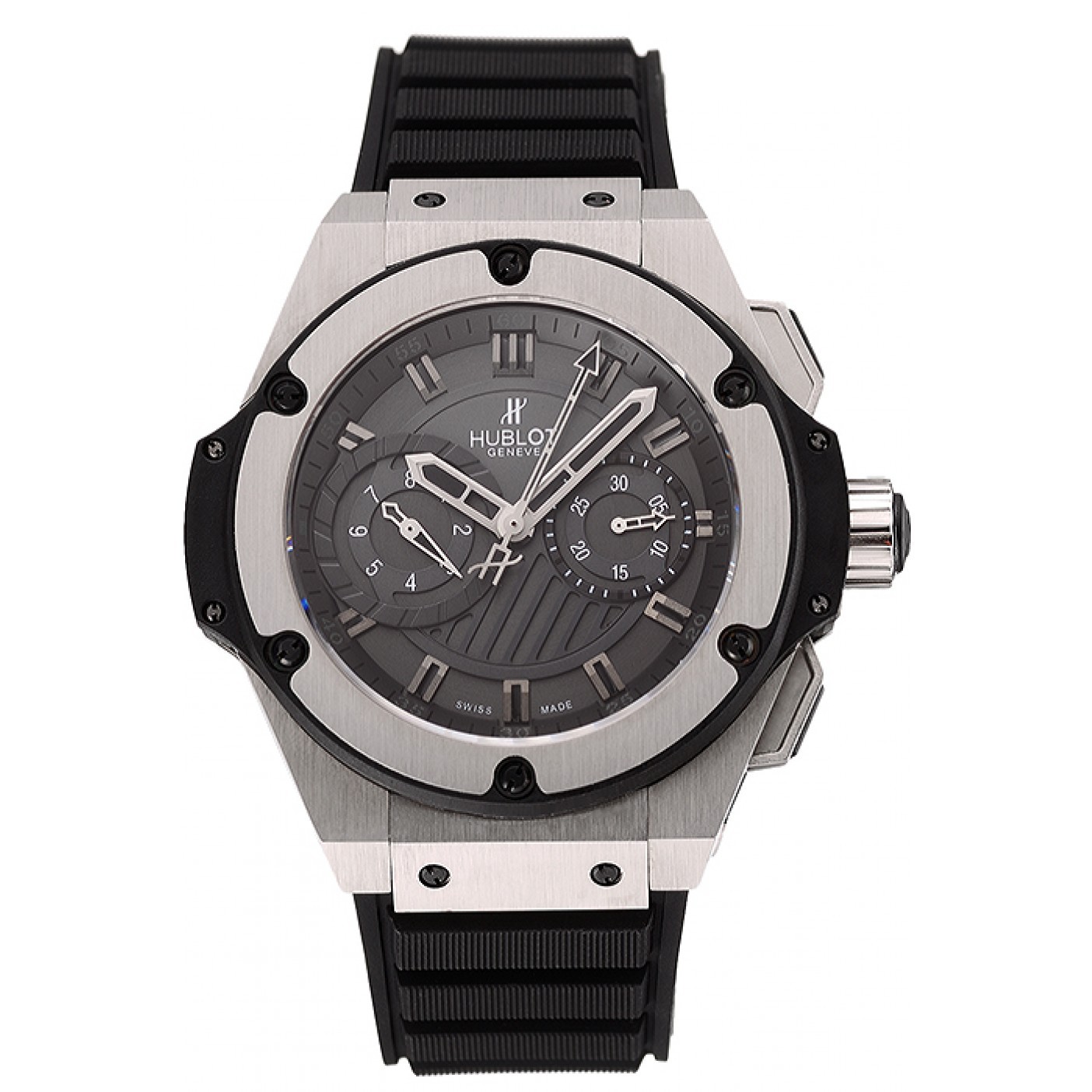 MiroTime Swiss Hublot King Power Stainless Steel with Rubber Band shb11 621404