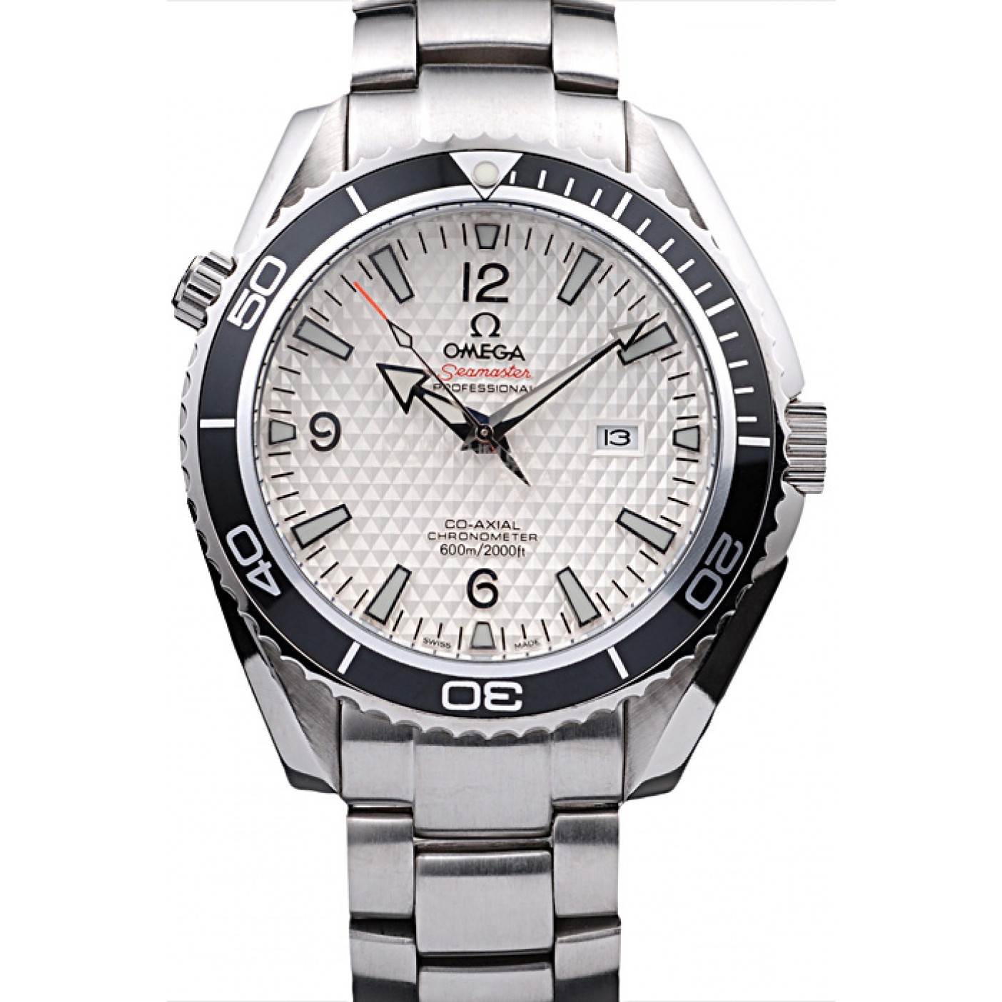 MiroTime Omega Seamaster Planet Ocean Co-axial Black Case White Dial