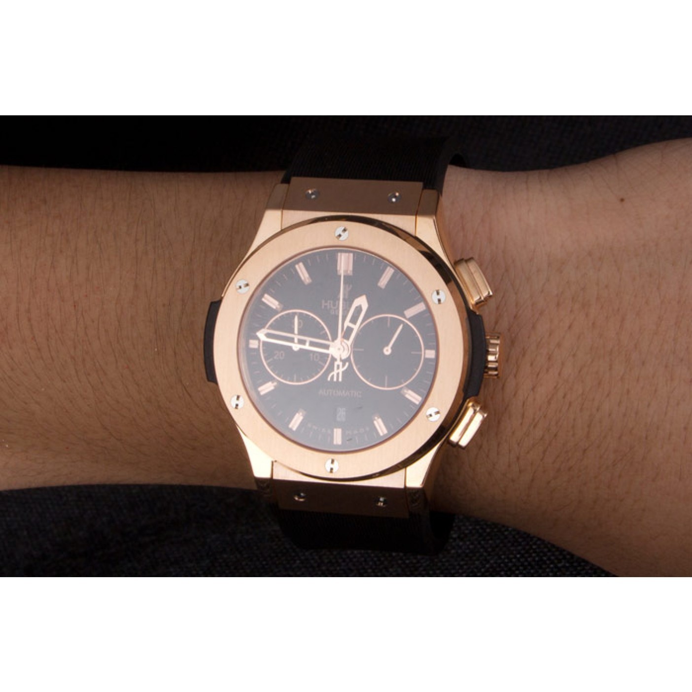MiroTime Swiss Hublot Classic Fusion Black Dial Rose Gold shb08 621401