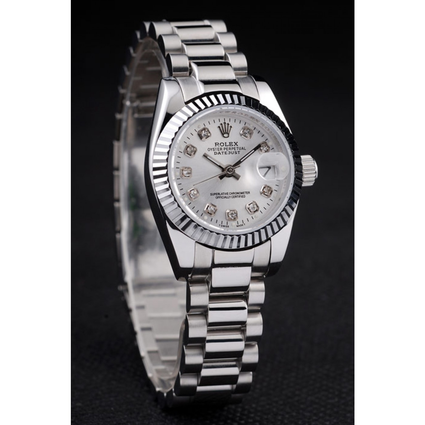 MiroTime Rolex Datejust Polished Stainless Steel Silver Dial