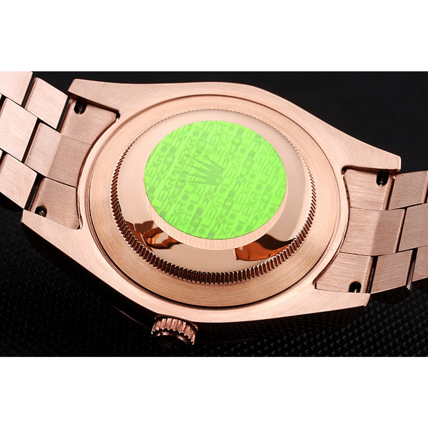 MiroTime Swiss Rolex Day Date 40 Rose Gold Etched Dial Rose Gold Case And Bracelet