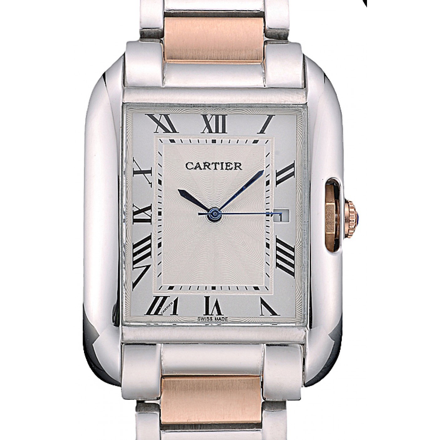 MiroTime Cartier Tank Anglaise 36mm White Dial Stainless Steel Case Two Tone Bracelet