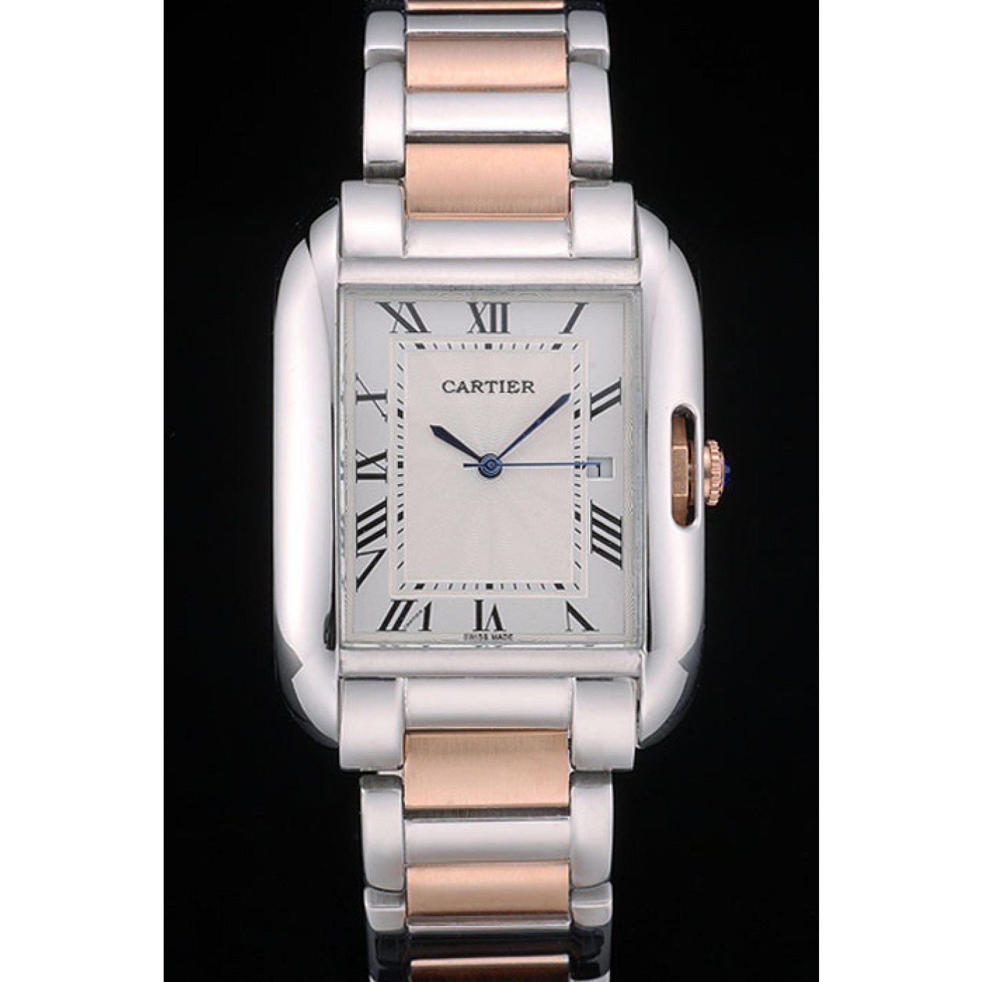 MiroTime Cartier Tank Anglaise 36mm White Dial Stainless Steel Case Two Tone Bracelet