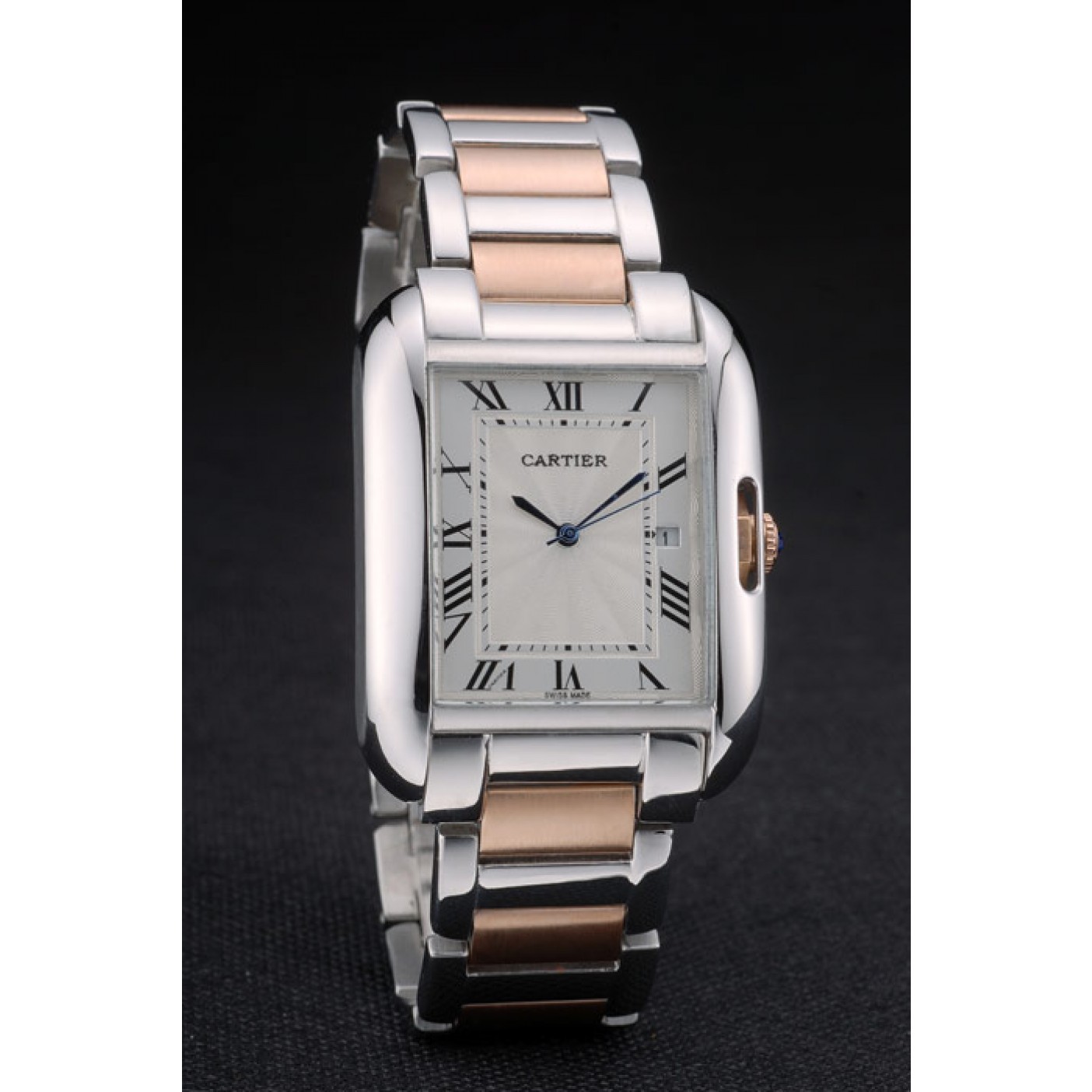 MiroTime Cartier Tank Anglaise 36mm White Dial Stainless Steel Case Two Tone Bracelet