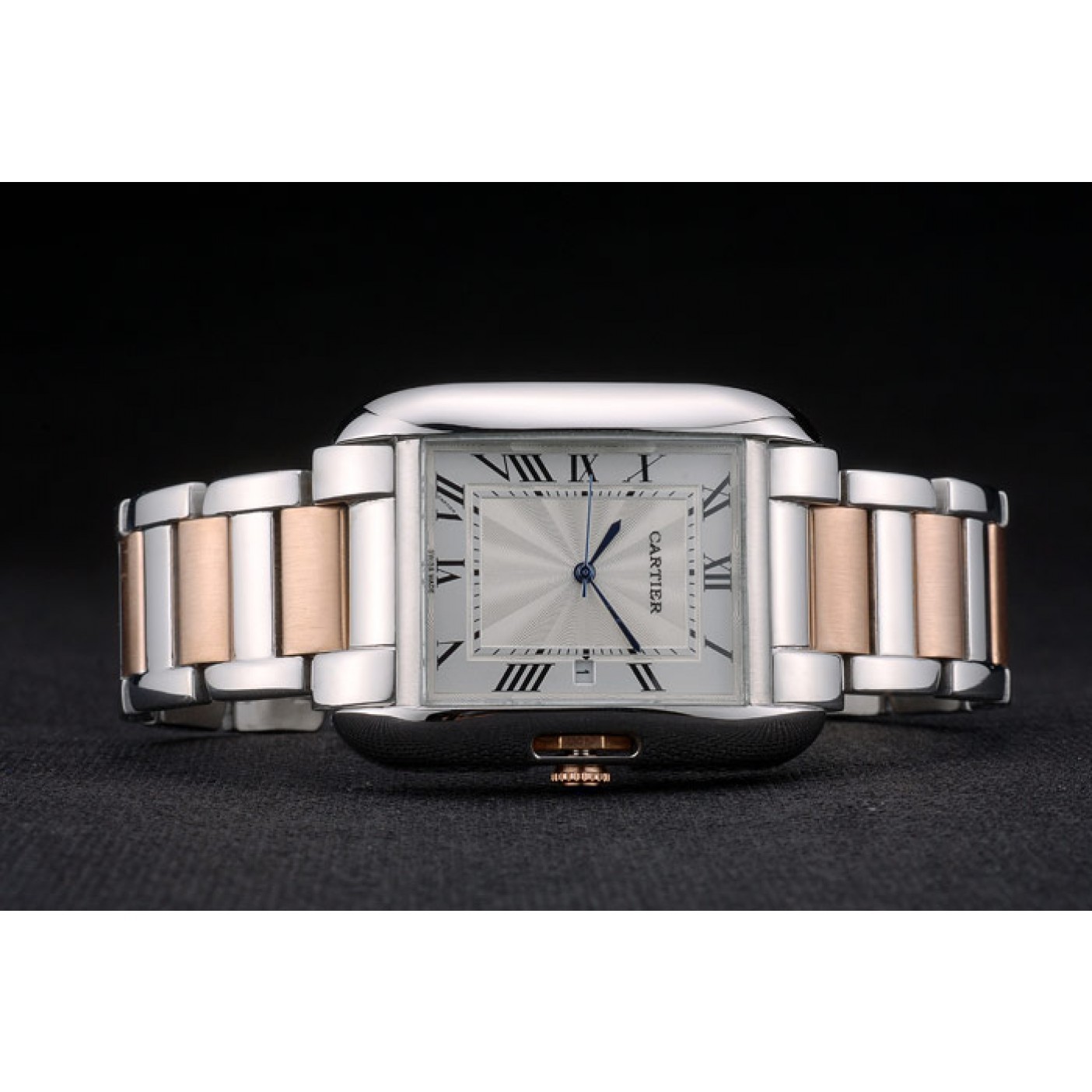 MiroTime Cartier Tank Anglaise 36mm White Dial Stainless Steel Case Two Tone Bracelet