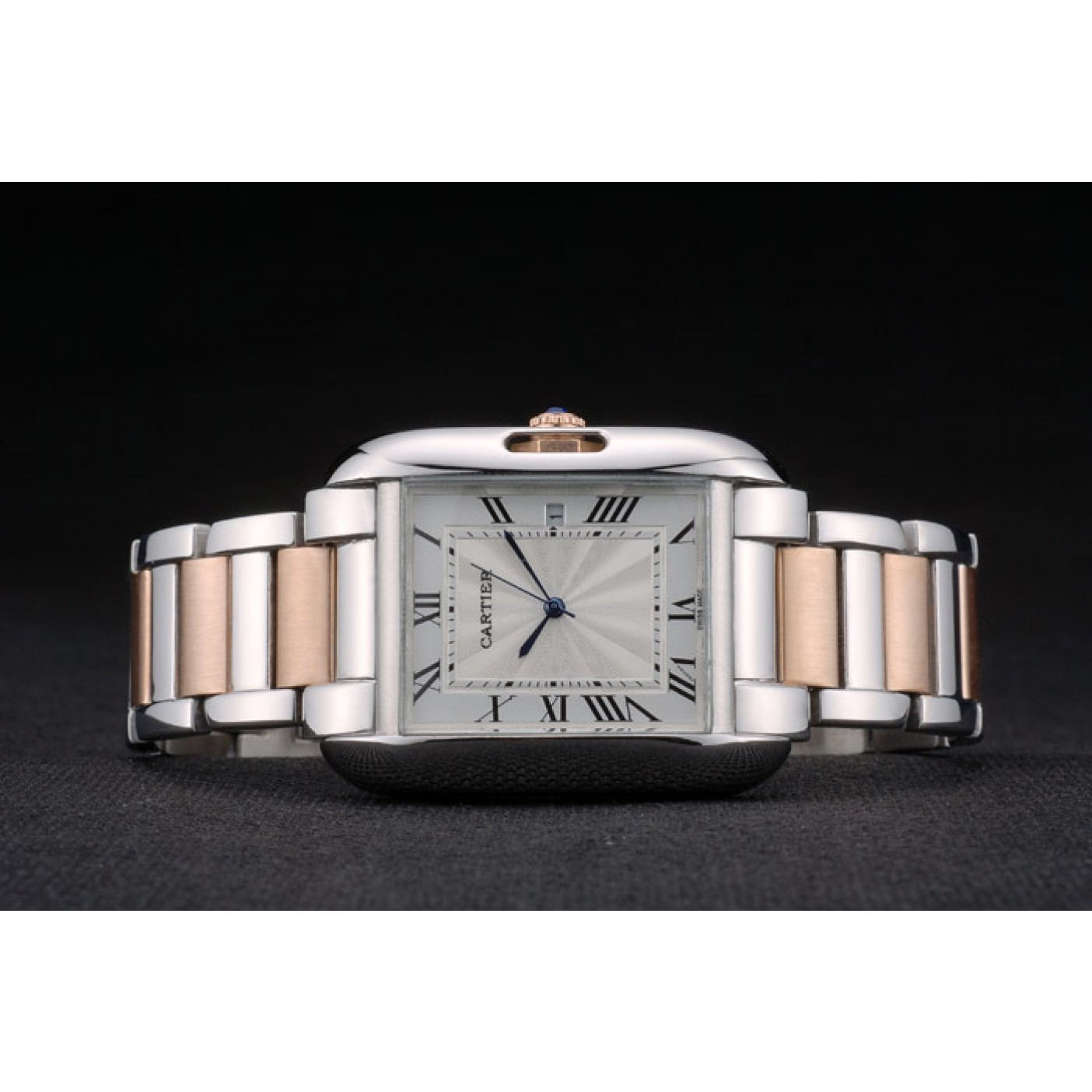 MiroTime Cartier Tank Anglaise 36mm White Dial Stainless Steel Case Two Tone Bracelet