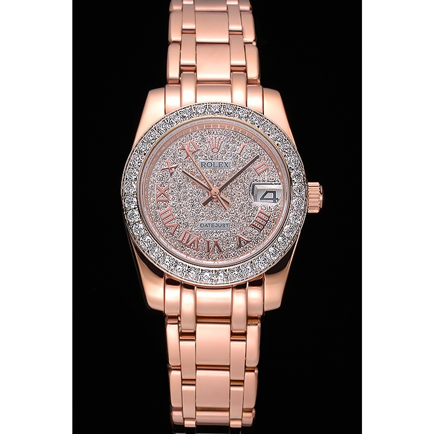 MiroTime Rolex Datejust Diamond Dial And Bezel Pink Gold Case And Bracelet 622836