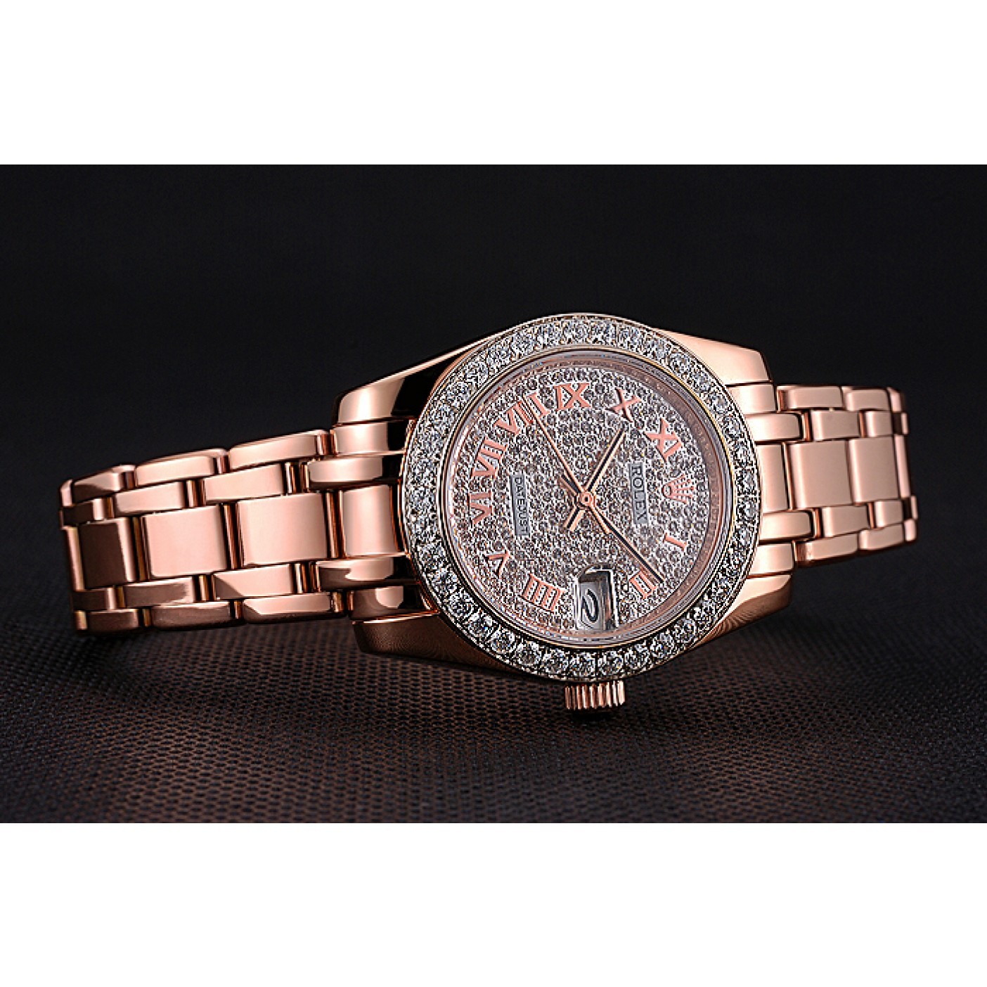 MiroTime Rolex Datejust Diamond Dial And Bezel Pink Gold Case And Bracelet 622836