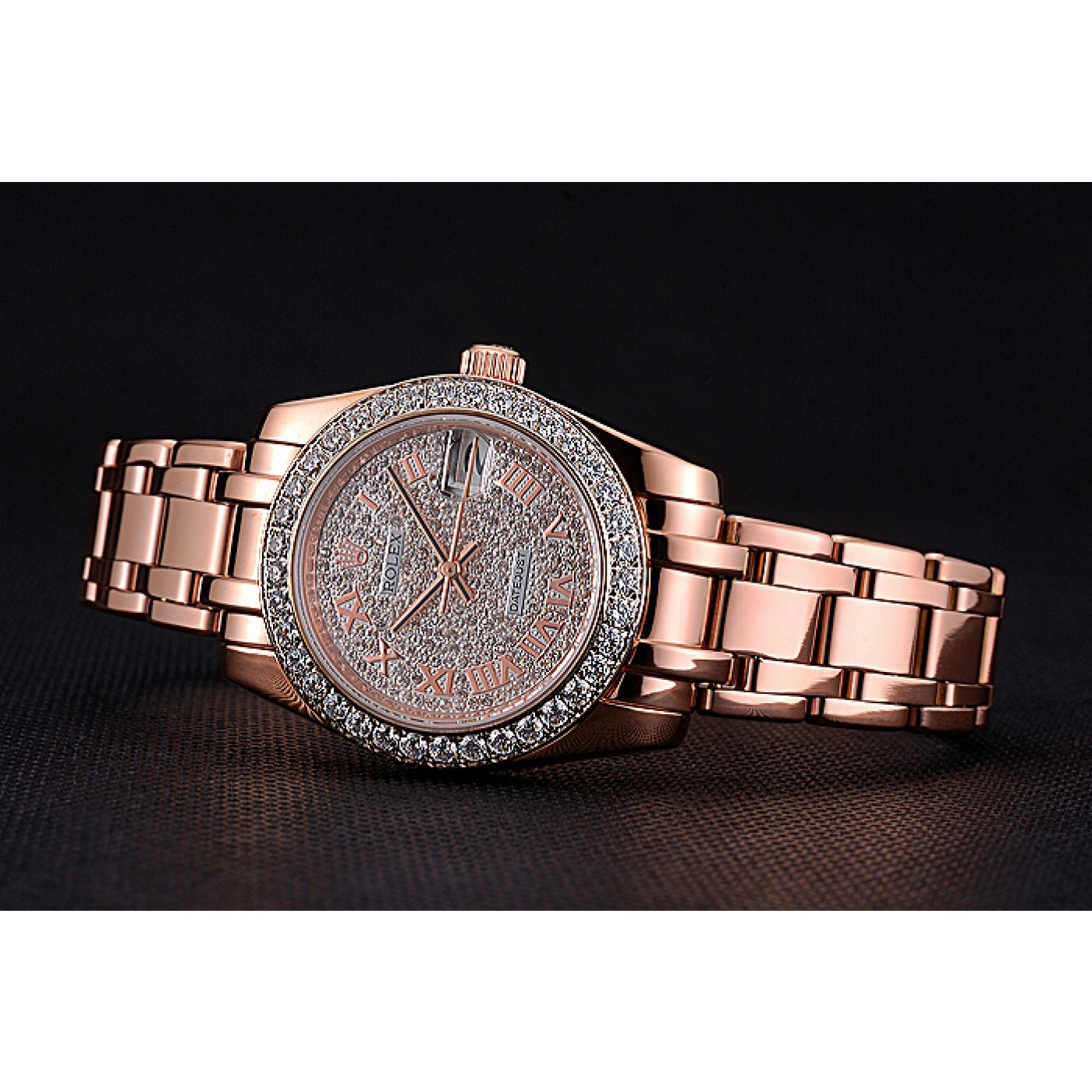 MiroTime Rolex Datejust Diamond Dial And Bezel Pink Gold Case And Bracelet 622836