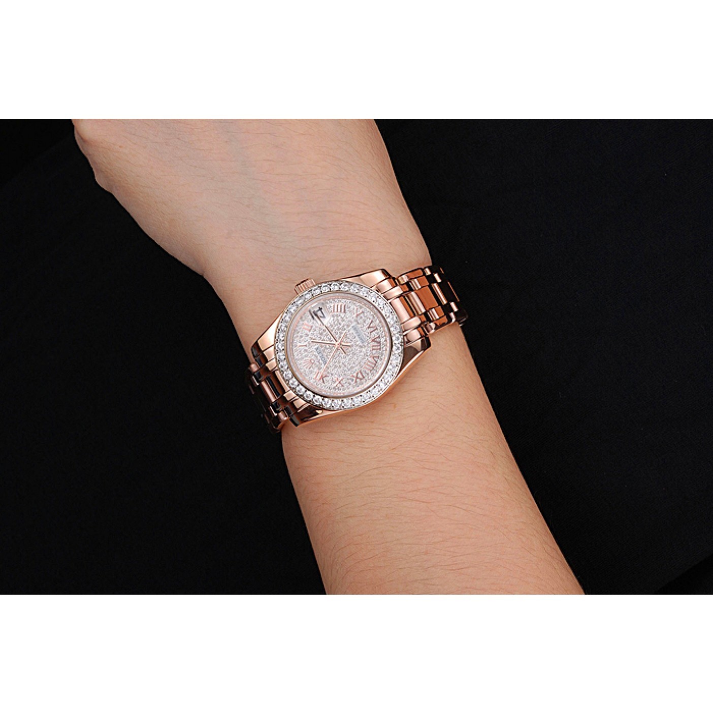MiroTime Rolex Datejust Diamond Dial And Bezel Pink Gold Case And Bracelet 622836