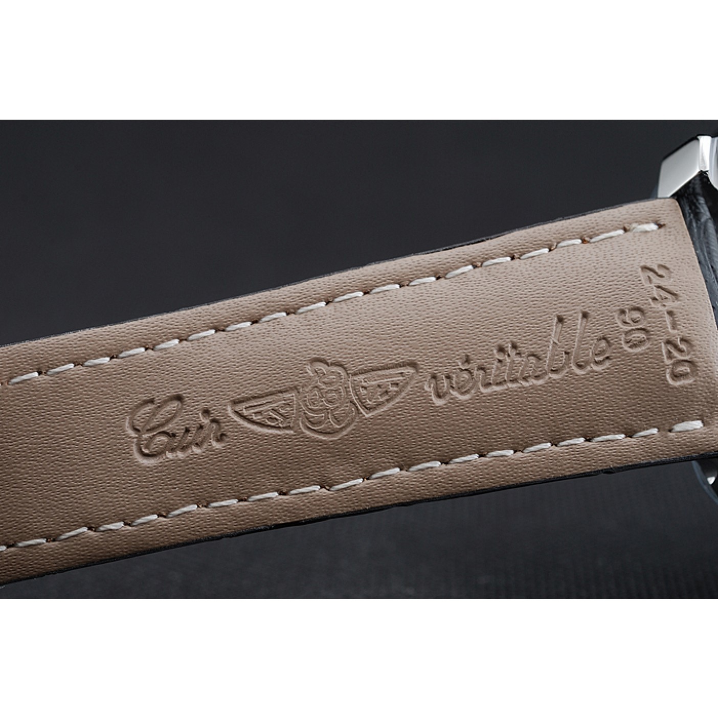 MiroTime Breitling Bentley Chronograph Black Dial Black Leather Strap