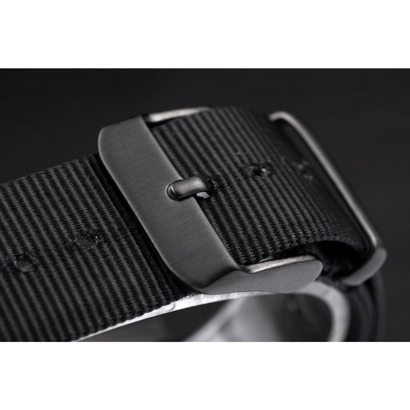MiroTime Rolex Swiss Submariner Pro-Hunter Black Fabric Strap Black Dial