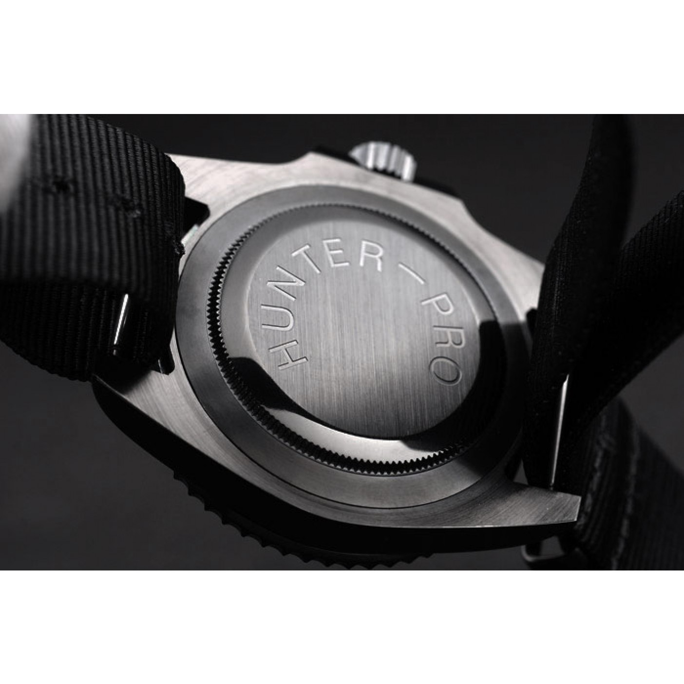 MiroTime Rolex Swiss Submariner Pro-Hunter Black Fabric Strap Black Dial
