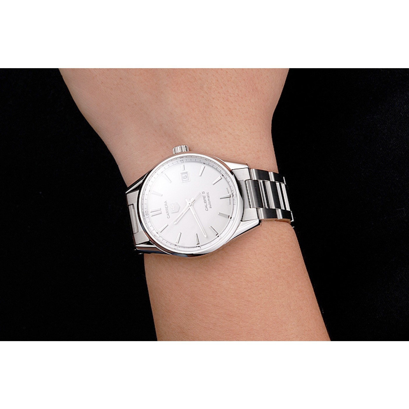 MiroTime Swiss Tag Heuer Carrera Calibre 5 Silver Dial Stainless Steel Case And Bracelet