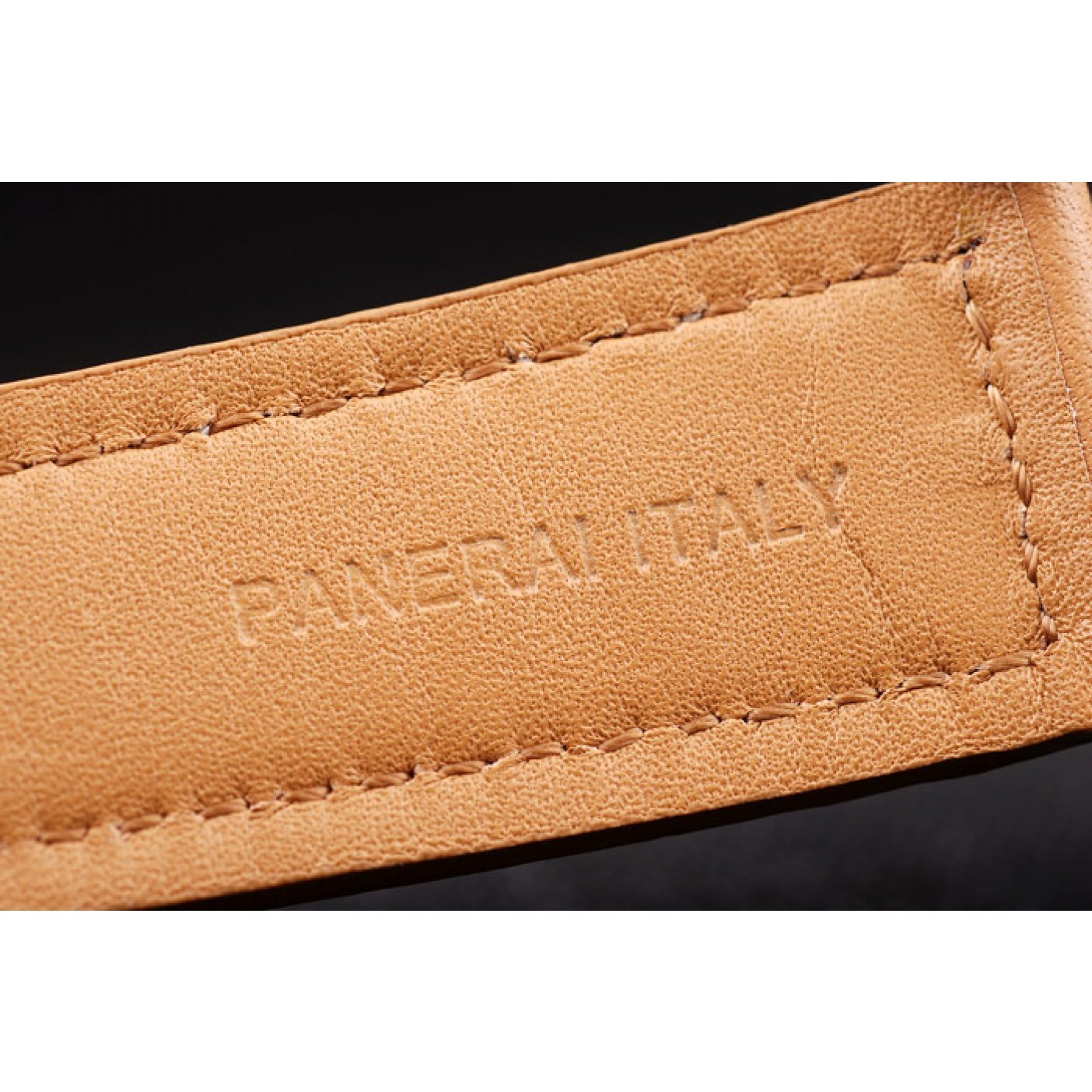 MiroTime Panerai Luminor Brushed Stainless Steel Case Blue Dial Brown Leather Strap