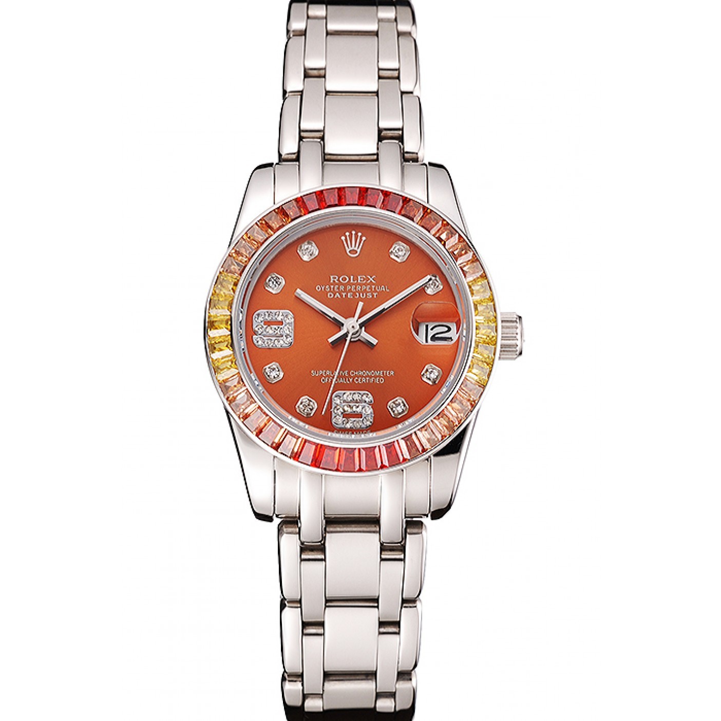 MiroTime Rolex Datejust Pearlmaster 39 Cognac Dial Stainless Steel Case And Bracelet