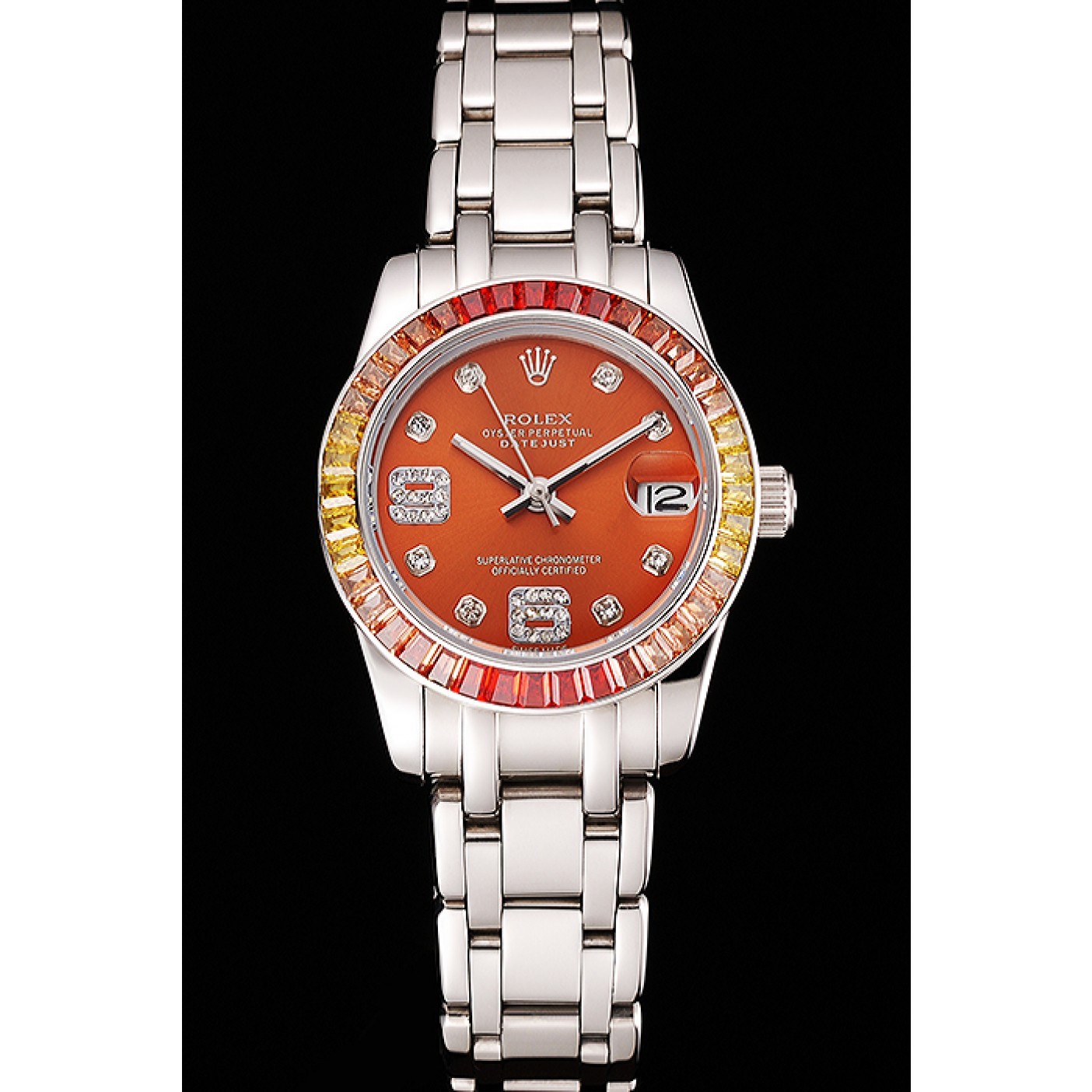 MiroTime Rolex Datejust Pearlmaster 39 Cognac Dial Stainless Steel Case And Bracelet