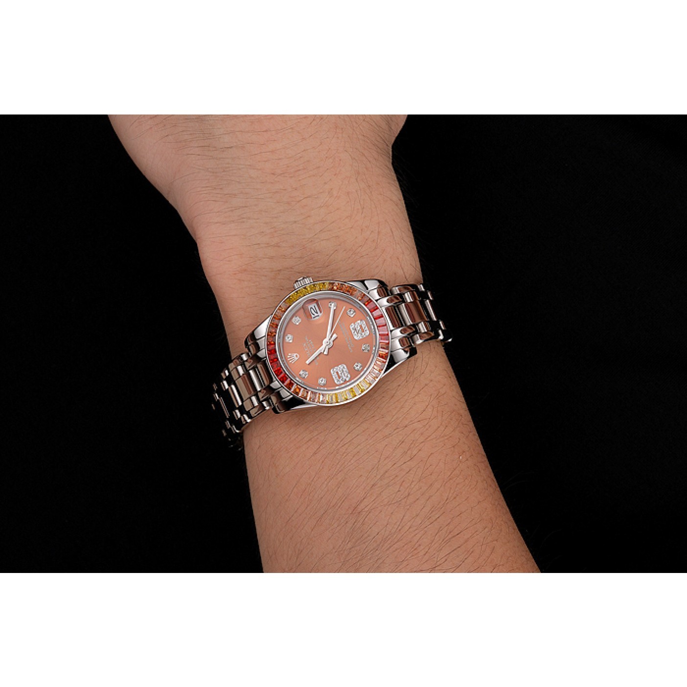 MiroTime Rolex Datejust Pearlmaster 39 Cognac Dial Stainless Steel Case And Bracelet
