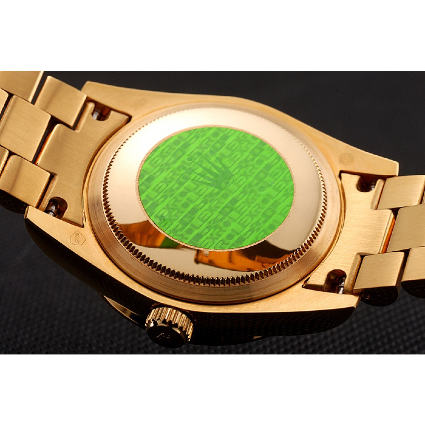 MiroTime Swiss Rolex Day-Date Diamond Pave Dial Gold Diamond Bracelet 1453956