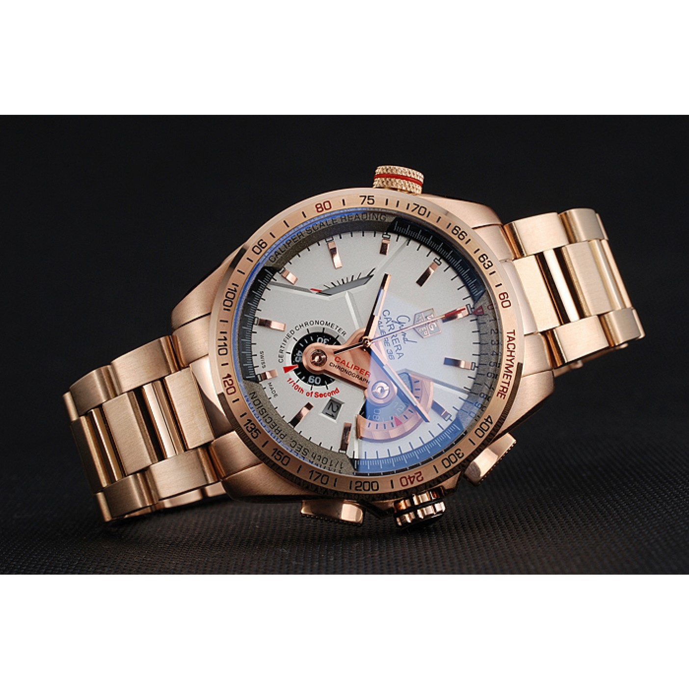 MiroTime Tag Heuer Carrera Rose Gold Case White Dial