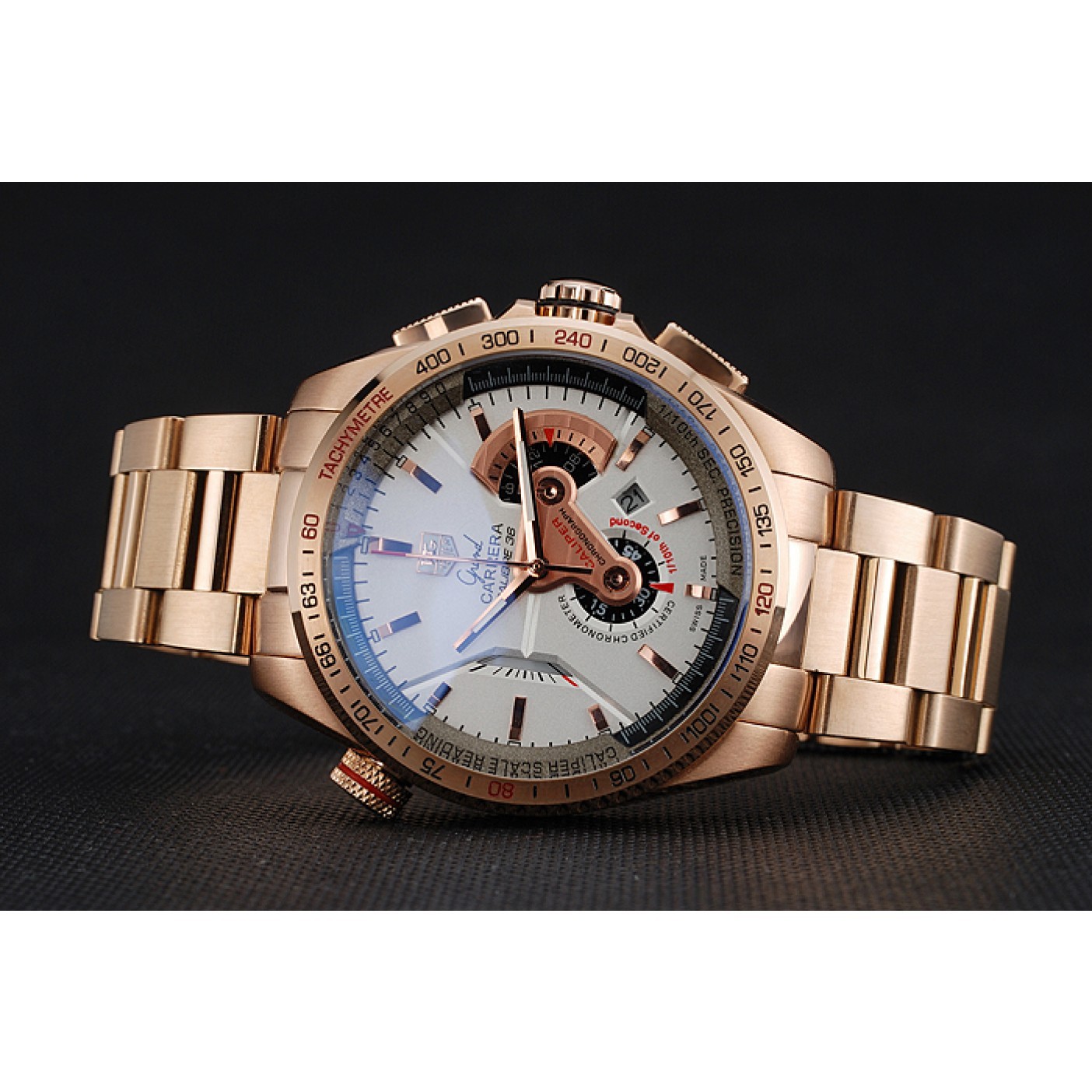 MiroTime Tag Heuer Carrera Rose Gold Case White Dial