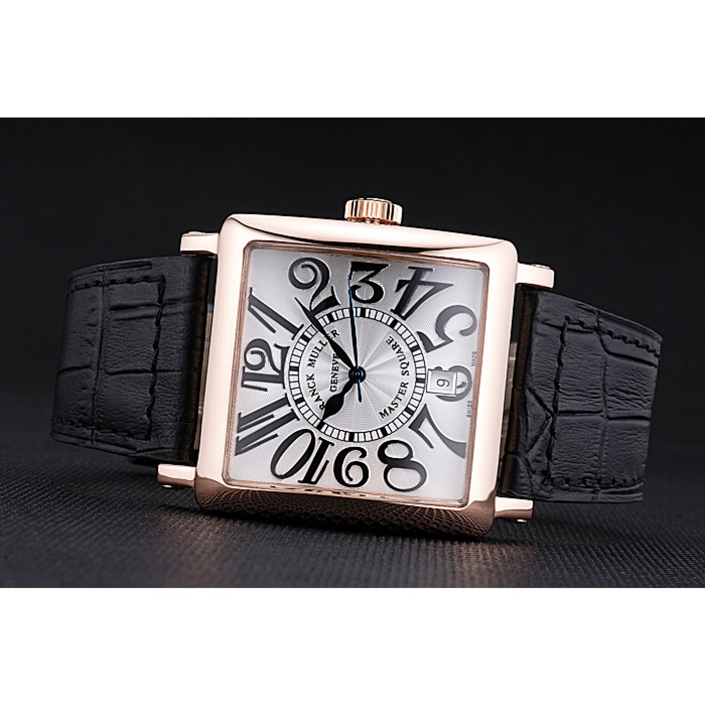 MiroTime Franck Muller Master Square White Dial Gold Case Black Leather Band 622354