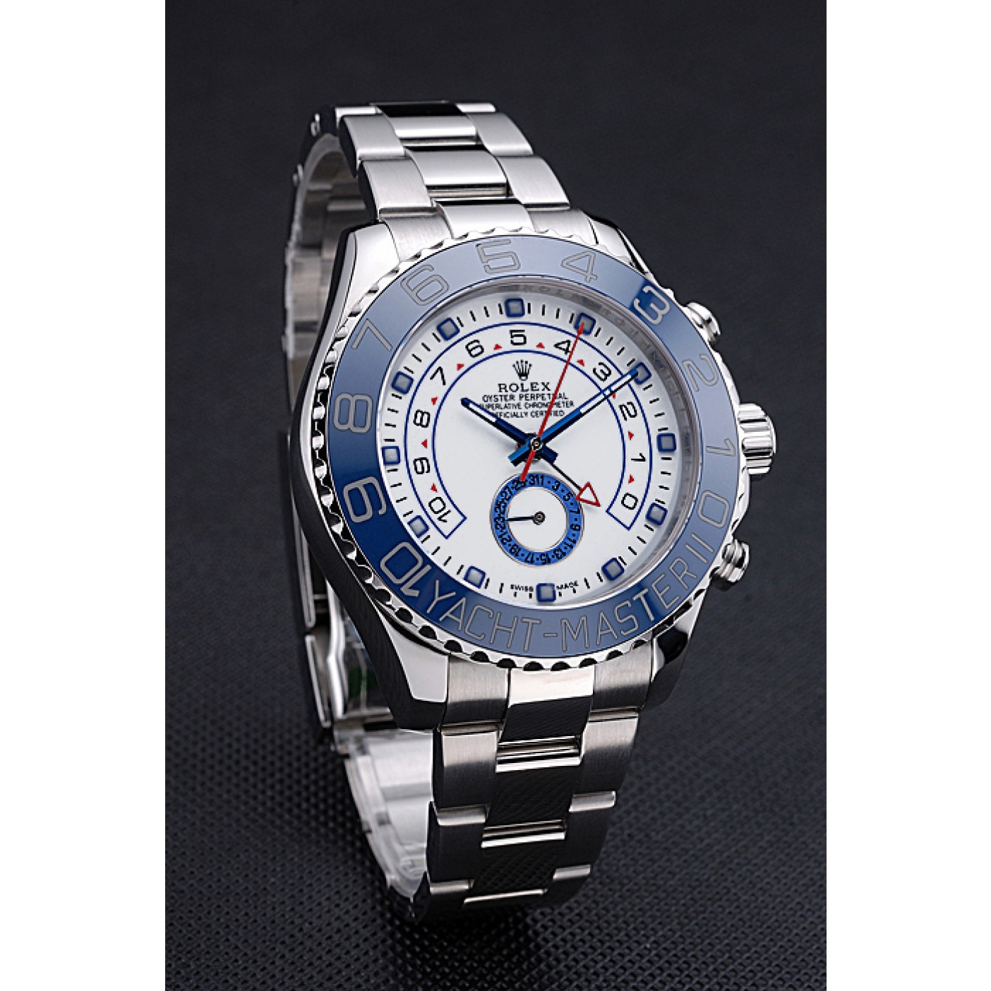 MiroTime Rolex Yacht Master II White Dial Blue Bezel Stainless Steel Bracelet 622269