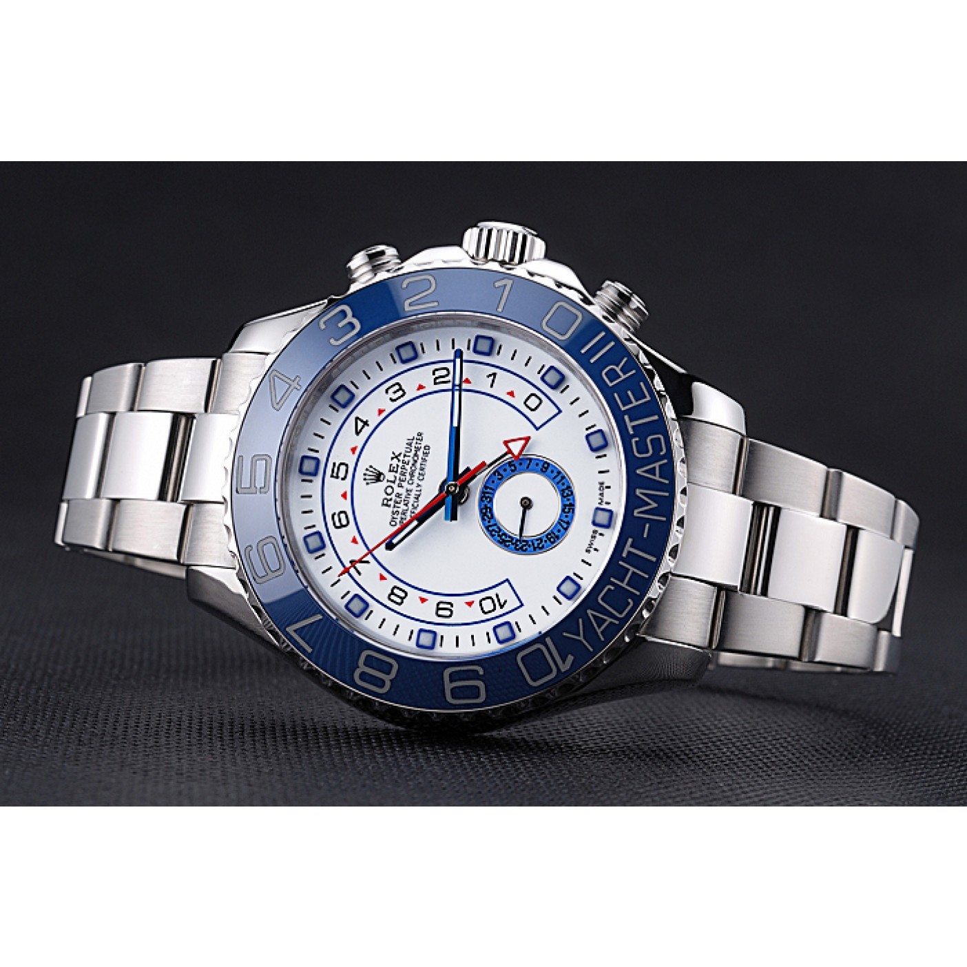 MiroTime Rolex Yacht Master II White Dial Blue Bezel Stainless Steel Bracelet 622269